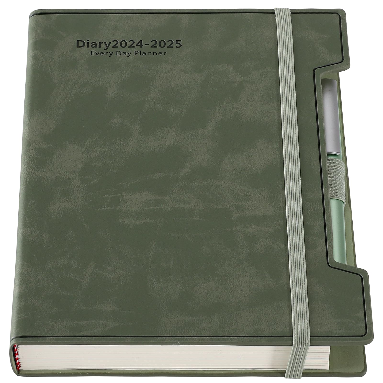2024-2025 Academic Planner - A5 Daily Diary with Hard Cover | July 2024 to June 2025 12-Month Agenda | Includes Pen, Pen Loop, Stickers & Back Pocket (Green) | Perfect for Students, Teachers & Professionals