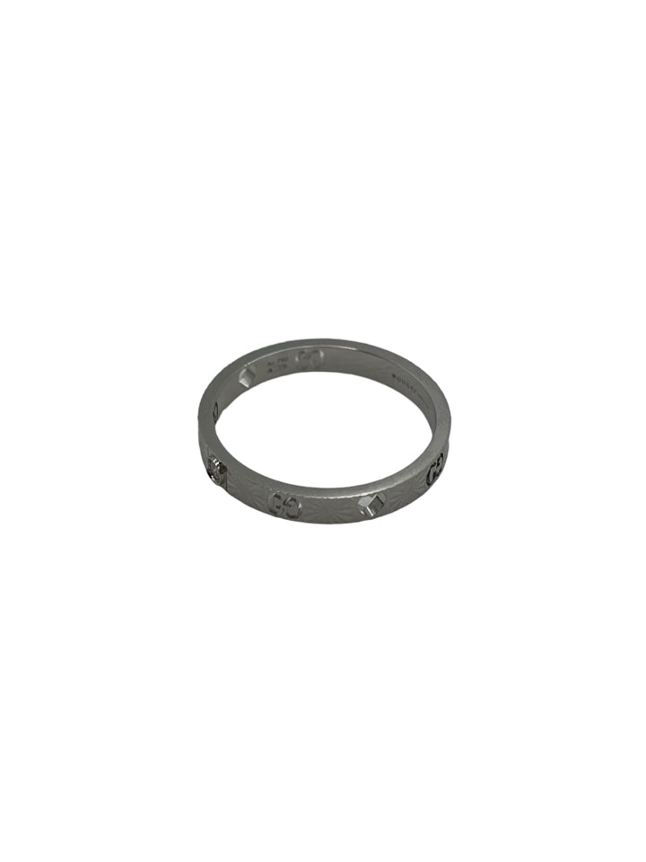 Gucci Icon Star White Gold & Diamond Ring for Women - Size 10 | Luxury Fashion Jewelry for Parties, Weddings & Special Occasions
