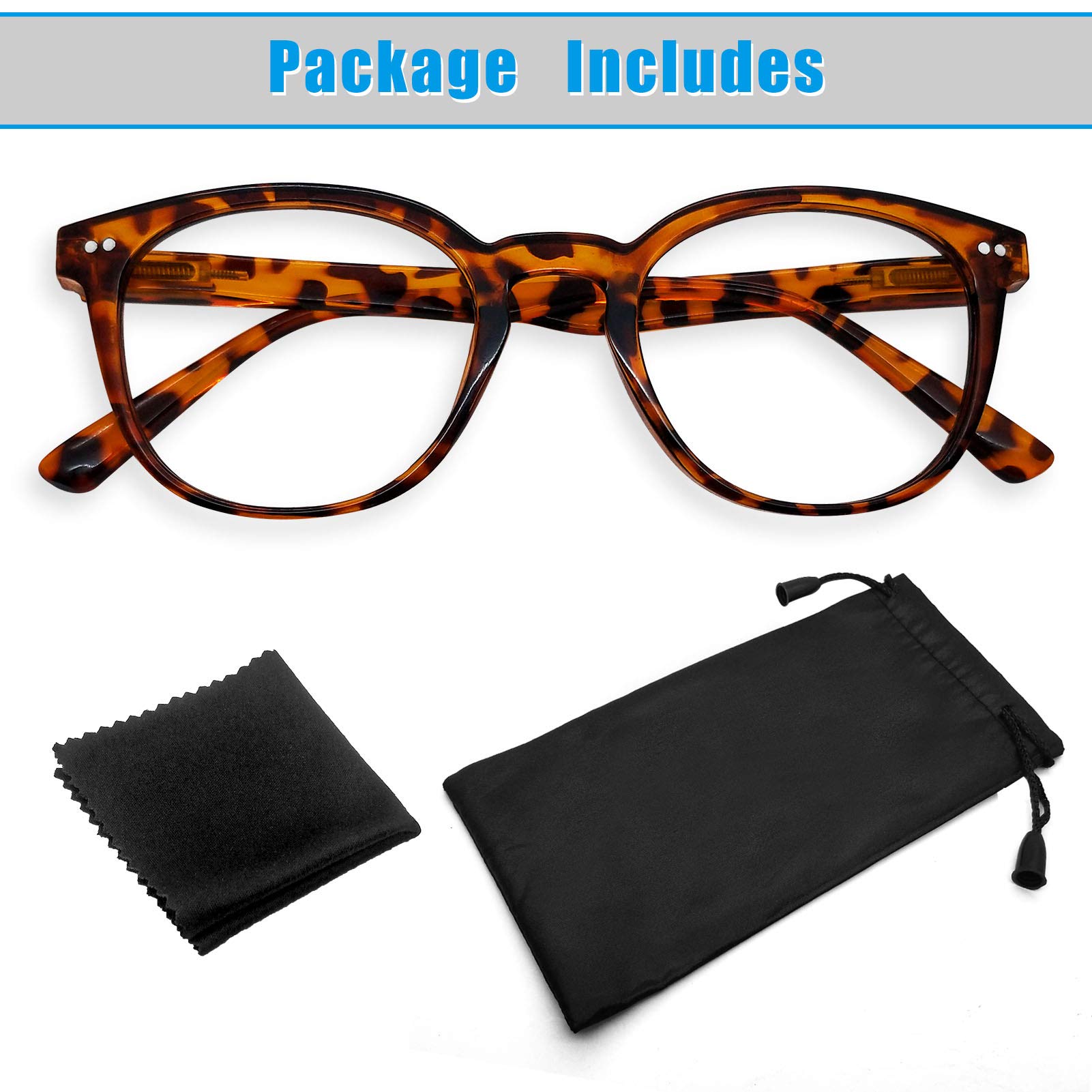 Blue Light Blocking Glasses for Women & Men - Anti UV, Eye Strain & Glare Protection - Computer Reading Glasses for Office Work, Gaming & Screen Time
