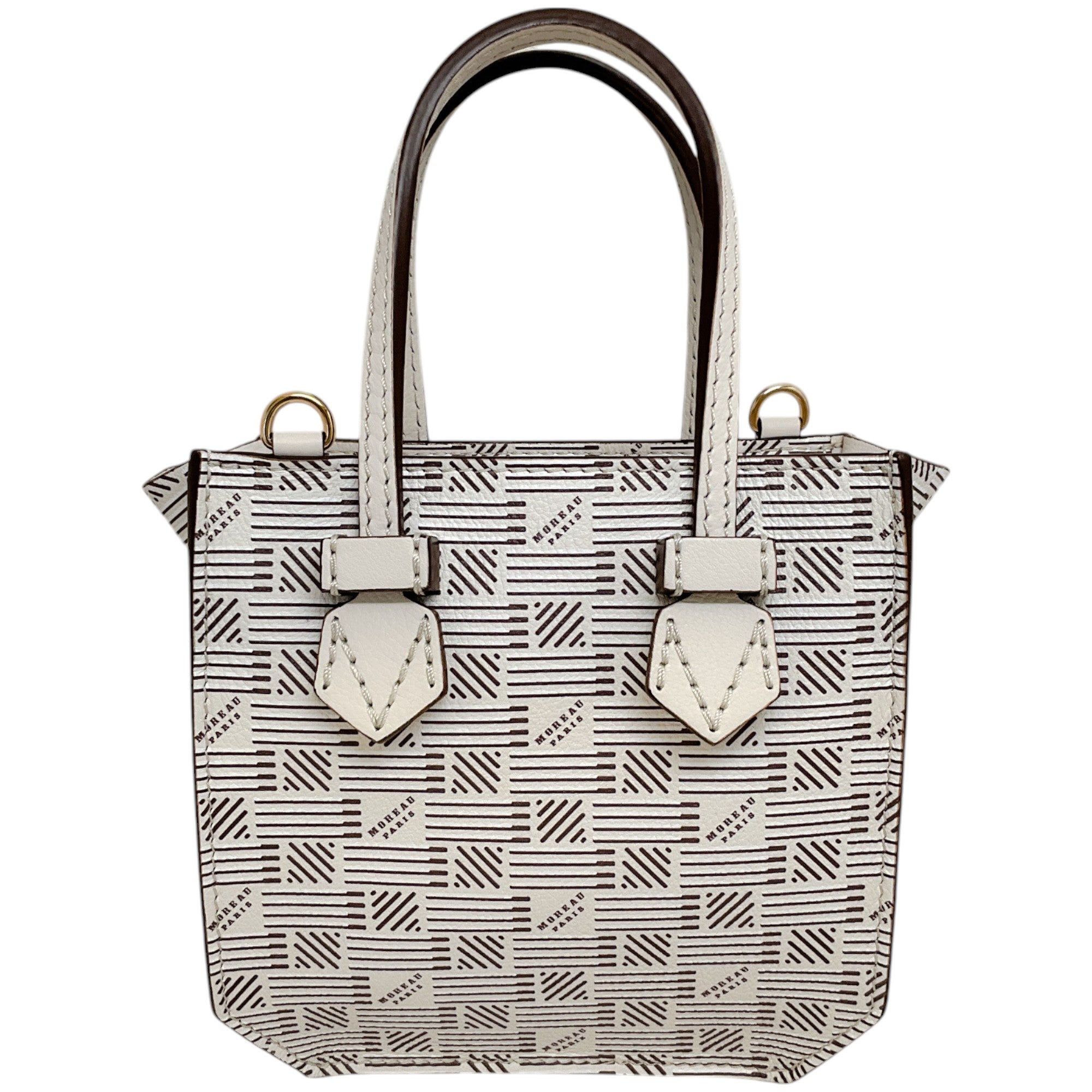 Moreau White Mini Bregancon Zipped Tote Bag for Women - Stylish Leather Crossbody Handbag for Work, Travel & Everyday Use