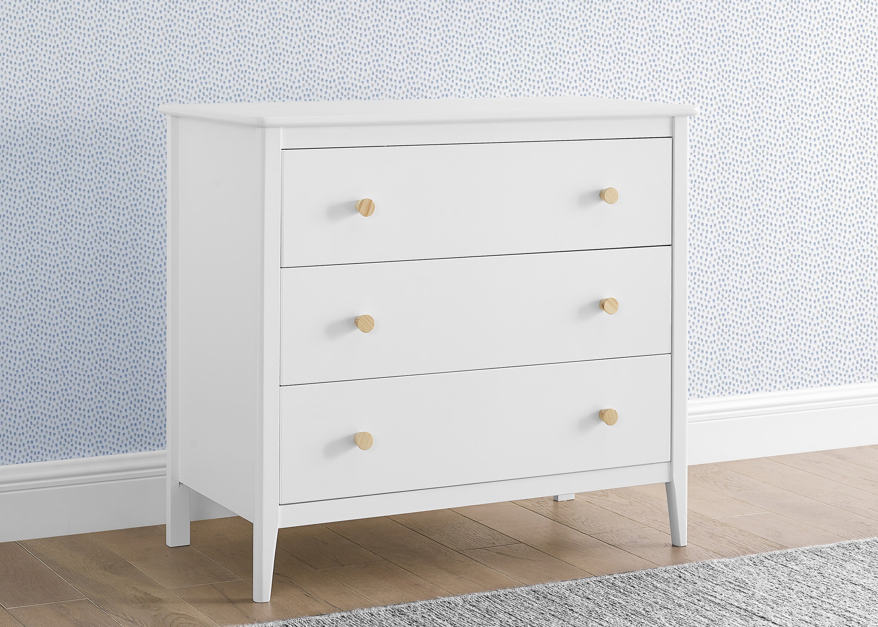Casey 3 Drawer Dresser with Interlocking Drawers - Sturdy Bedroom Storage Furniture for Clothes & Accessories - Perfect for Kids Room, Nursery or Dorm Organization