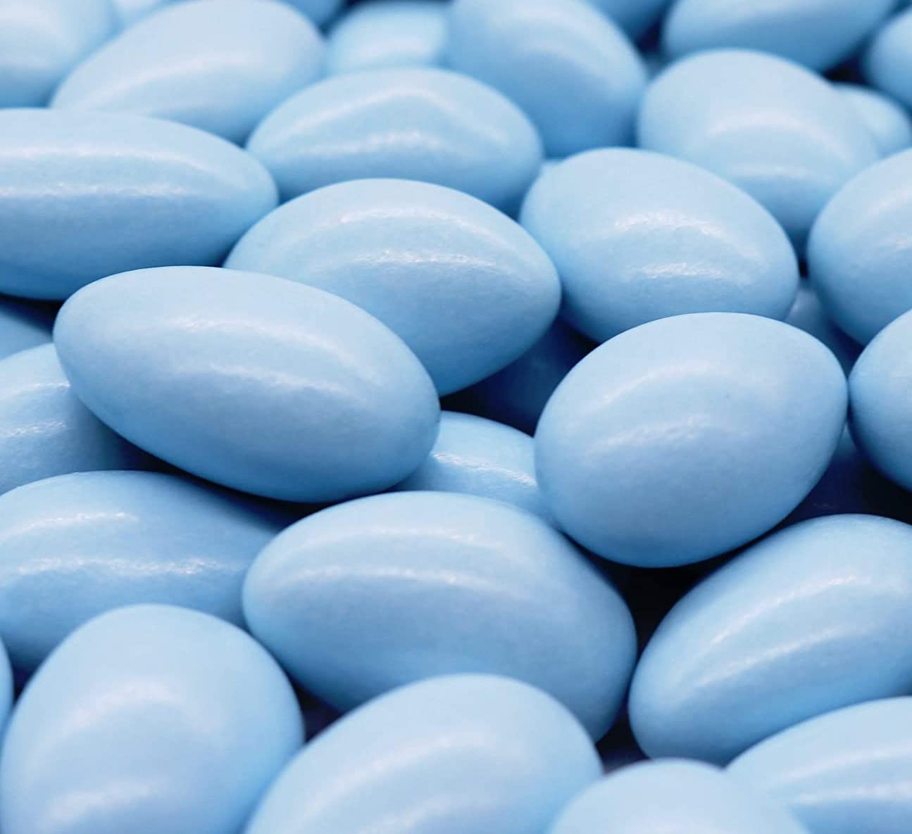SweetGlob Jordan Almonds - 1 Pound Bag of Baby Blue Hard Candy for Weddings, Baby Showers & Party Favors - Delicious Sugar Coated Almonds for Celebrations & Gifts