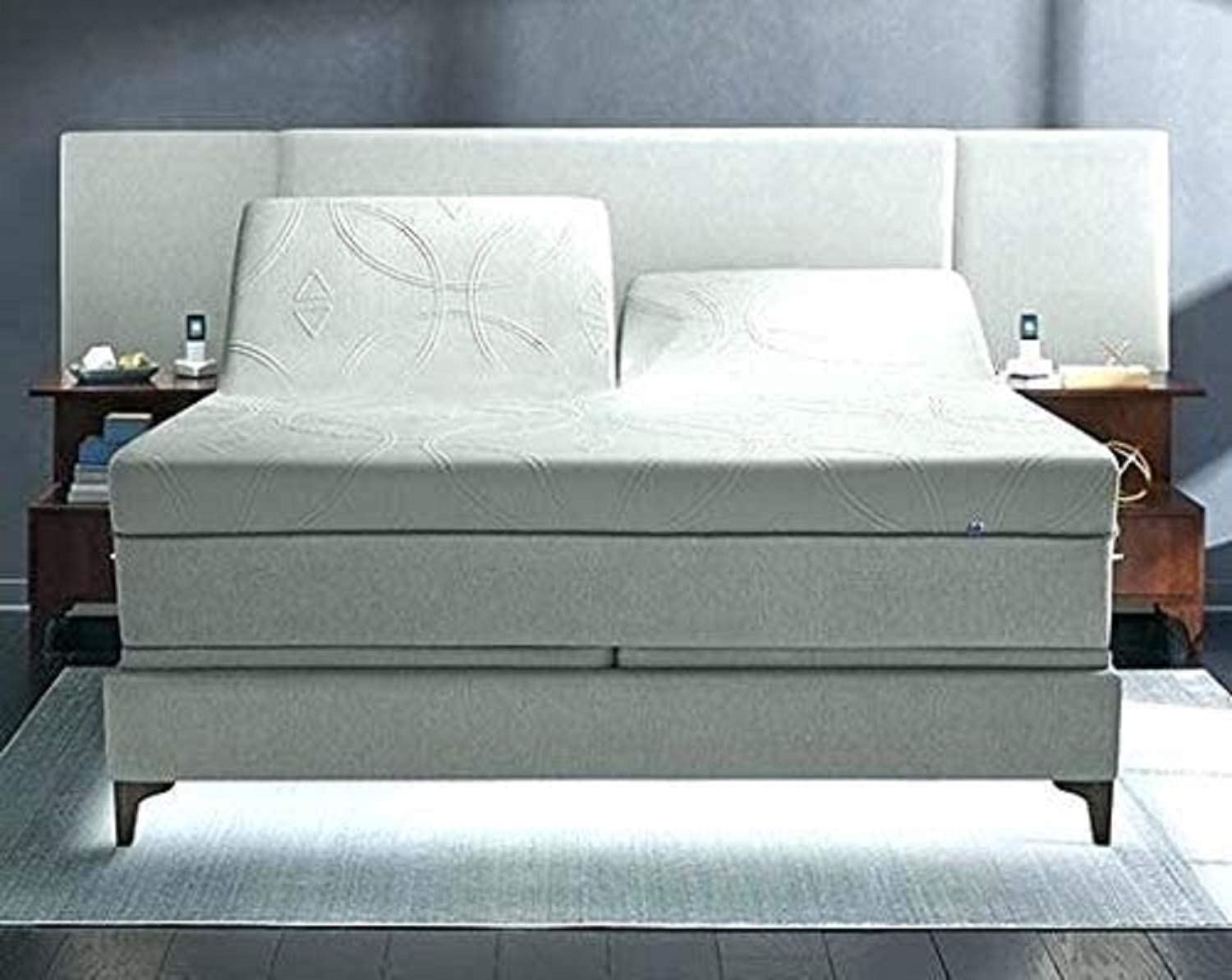 Premium 100% Egyptian Cotton 1200 Thread Count Split Queen Fitted Sheet for Adjustable Beds - 2-Piece Half Split Design (32