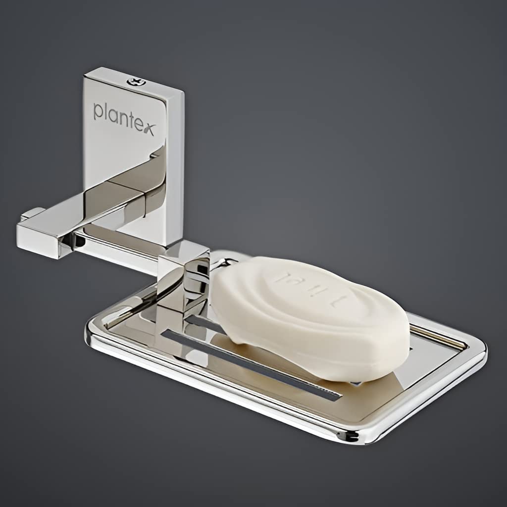 Plantex 304 Stainless Steel Soap Holder Stand - Chrome Bathroom Soap Tray & Soap Dish for Sink, Shower, and Wash Basin - Rustproof Soap Stand for Kitchen & Bathroom Accessories - Perfect for Home, Hotel, and Spa Use