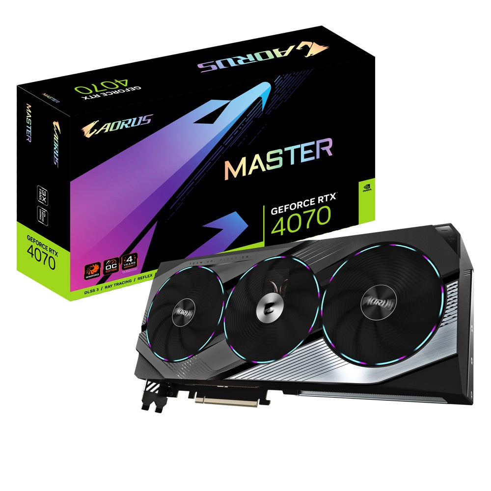 Gigabyte AORUS GeForce RTX 4070 MASTER 12GB GDDR6X Gaming Graphics Card - High Performance for 4K Gaming, VR & Content Creation
