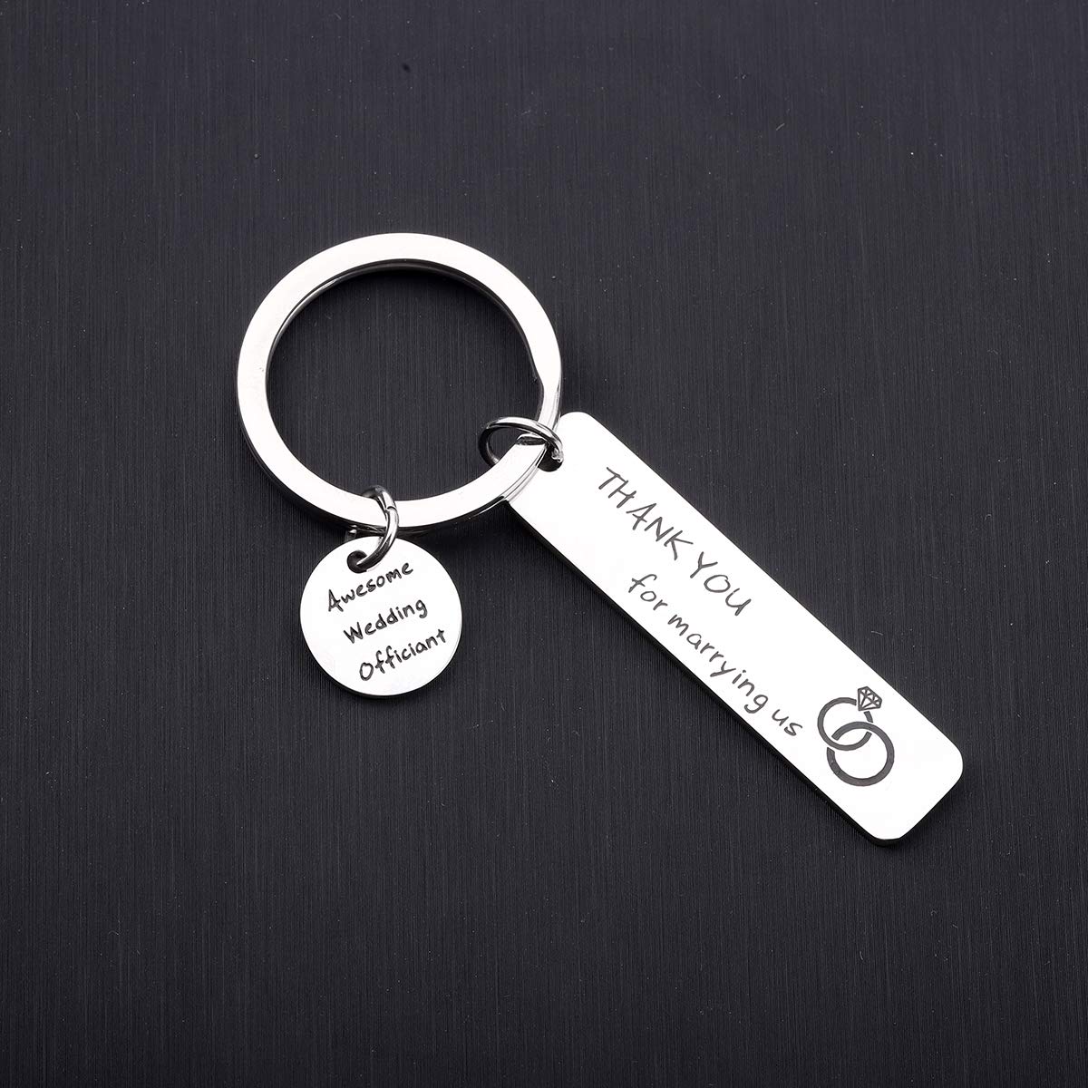Wedding Officiant Gift Keychain - Thank You for Marrying Us - Personalized Officiant Appreciation Gift - Bridal Party Gift for Pastor, Priest or Minister - Perfect for Wedding Ceremonies & Officiant Thank You Gifts