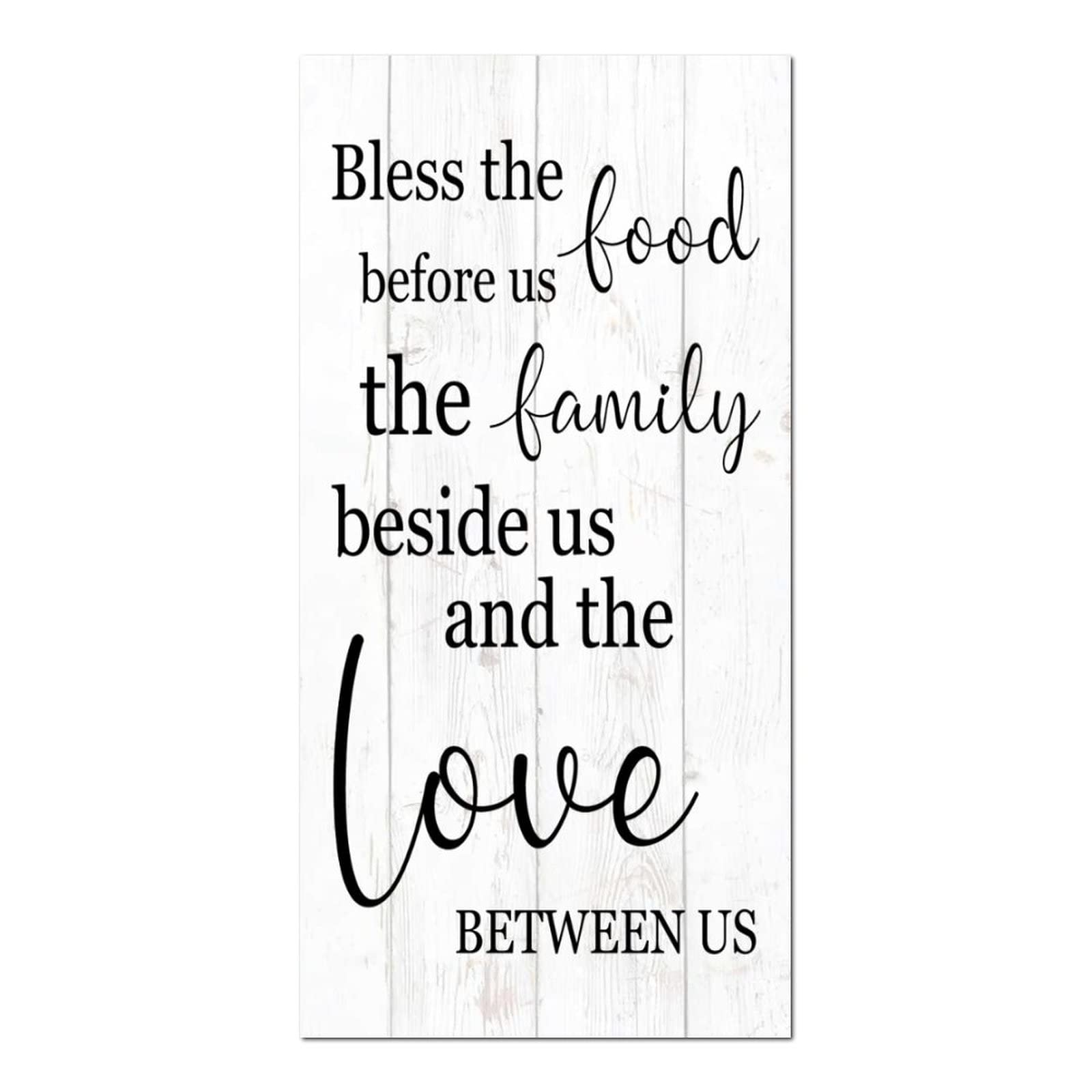 Custom Wooden Blessing Sign - 'Bless The Food Before Us, The Family Beside Us' - 4x8 Inch Rustic Farmhouse Kitchen Wall Decor - Perfect for Dining Room, Farmhouse Kitchen & Home Entryway Decor