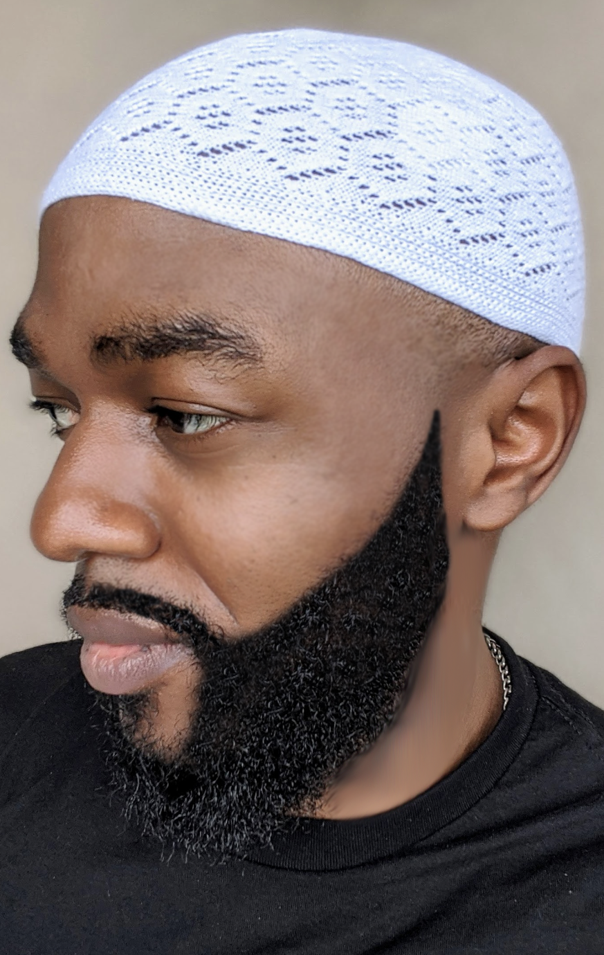 Premium White Knitted African Kufi Hat for Men - Traditional & Stylish Headwear - Perfect for Cultural Events, Weddings & Daily Wear