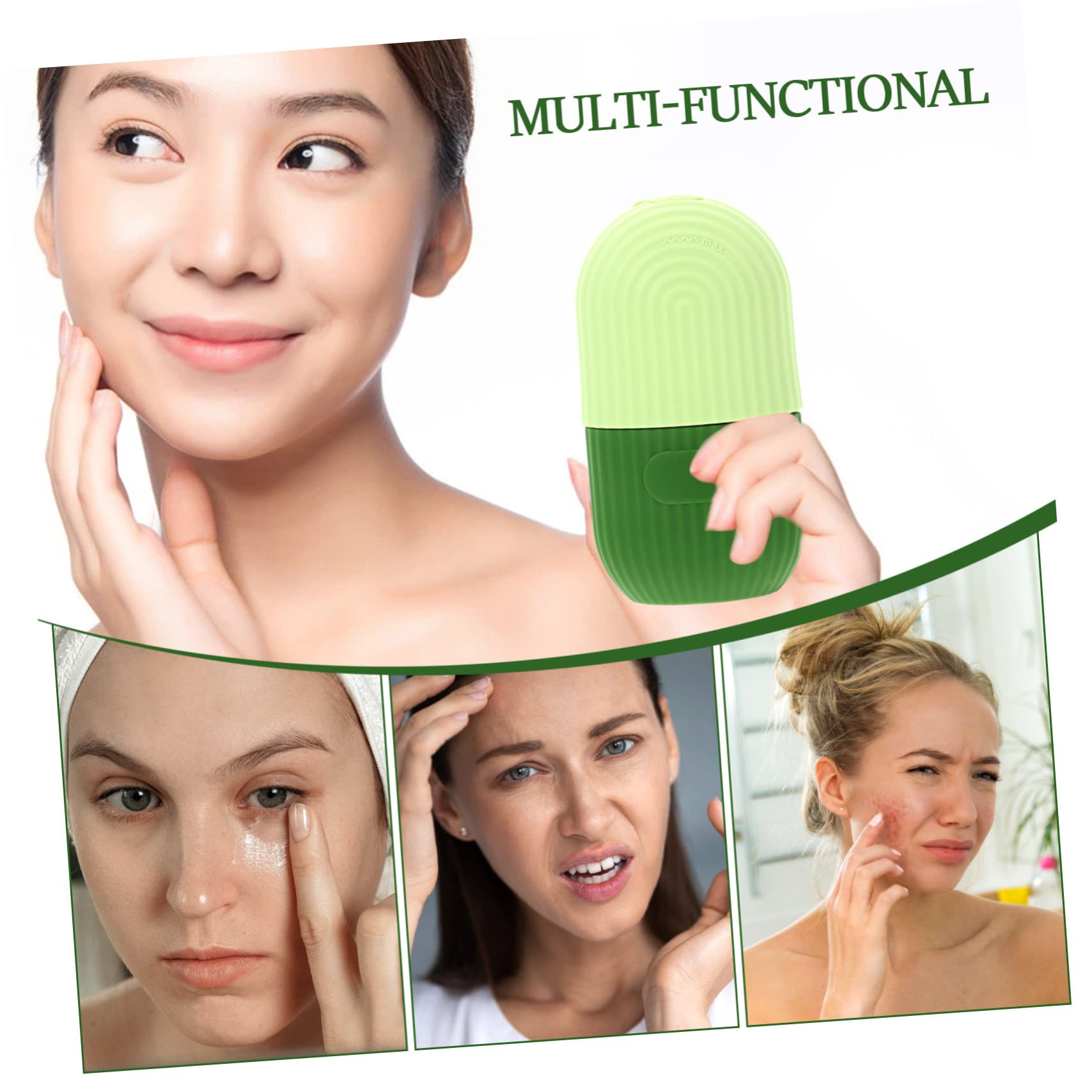 DOITOOL 2-Pack Silicone Face Ice Roller Tray & Massager - Cold Therapy for Puffy Eyes, Dark Circles & Skin Tightening - Perfect for Morning Routine, Spa Days & Post-Workout Recovery