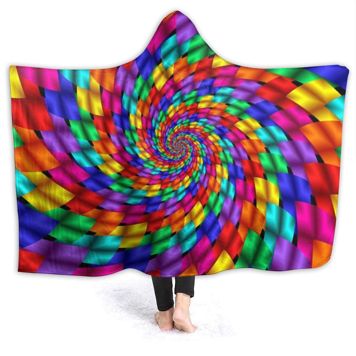 Soft Kids Baby Wearable Hooded Blanket - Anti-Static Winter Fleece Throw for Boys & Girls - Cozy Sleepwear for Nursery, Travel & Playtime