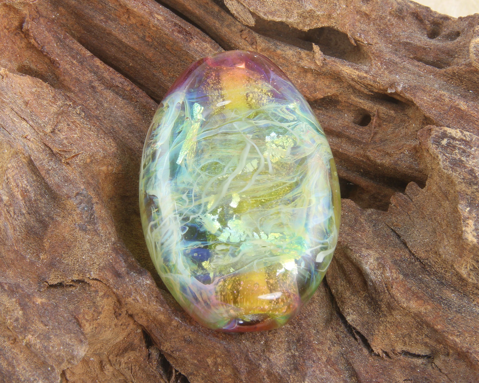 Handmade Sunset Harbor Lampwork Glass Focal Bead SRA - Perfect for Jewelry Making, DIY Crafts & Beading Projects
