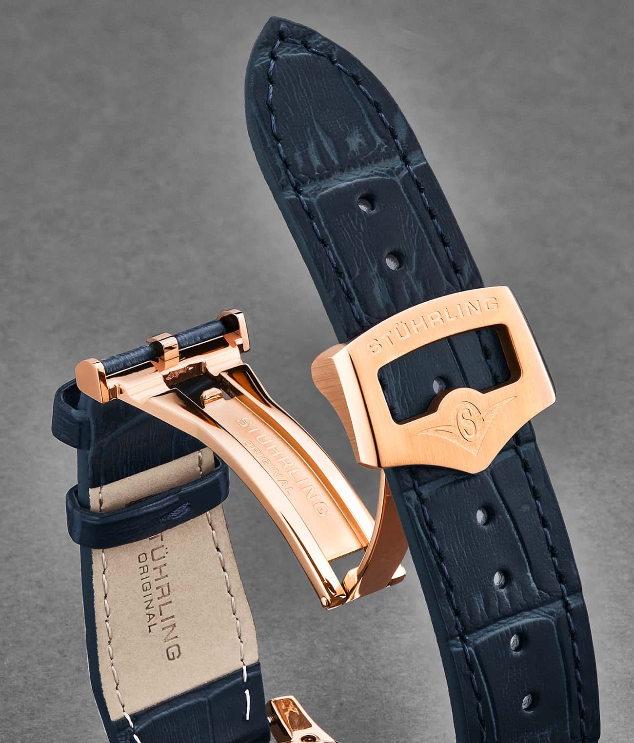 24mm Genuine Leather Watch Band with Stainless Steel Deployant Buckle - Replacement Strap for Men's & Women's Watches - Perfect for Dress, Business & Casual Wear
