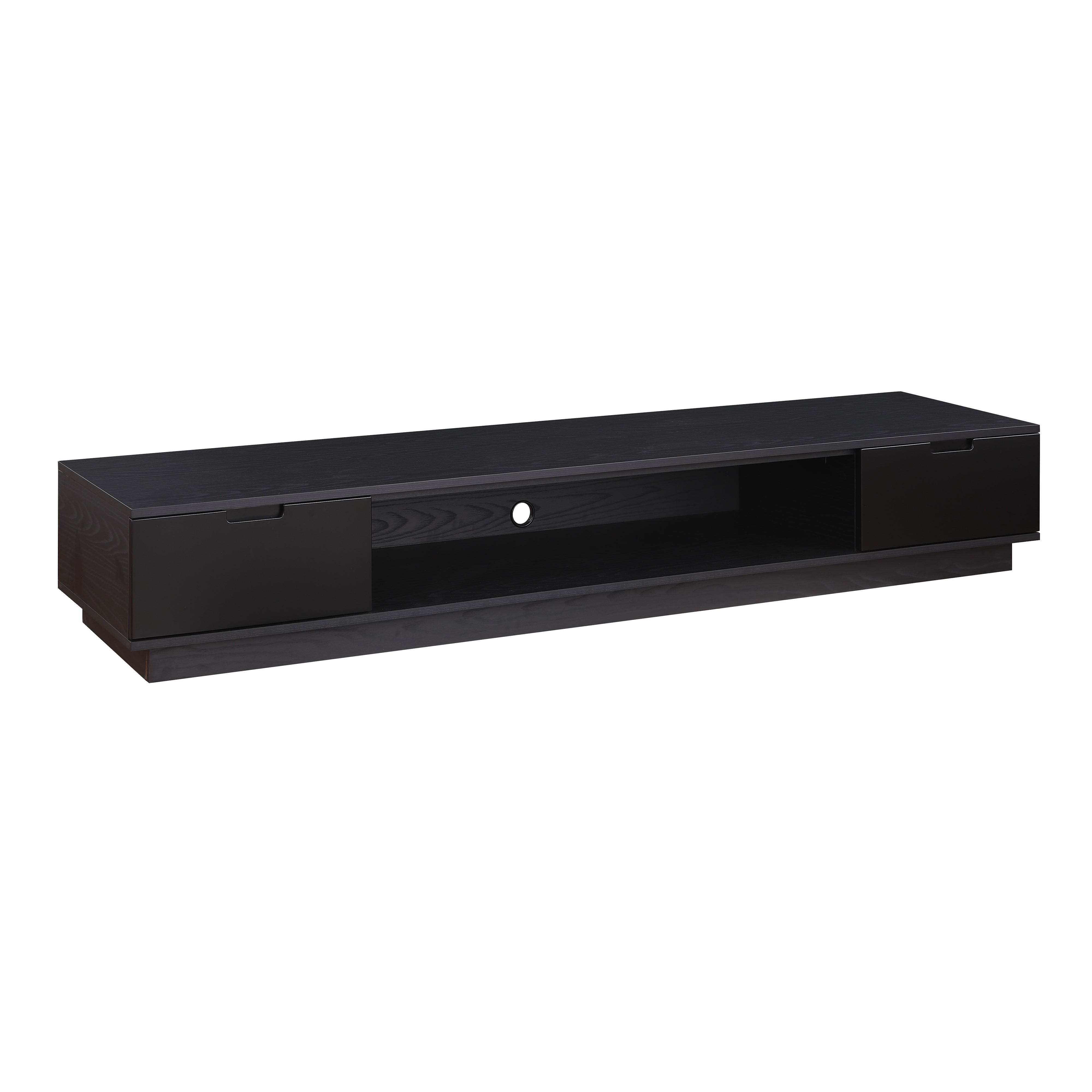 Tauris Rio 2200mm Black Oak Low Line TV Stand - Modern Entertainment Center & Media Cabinet for Living Room, Home Theater, and Gaming Setup
