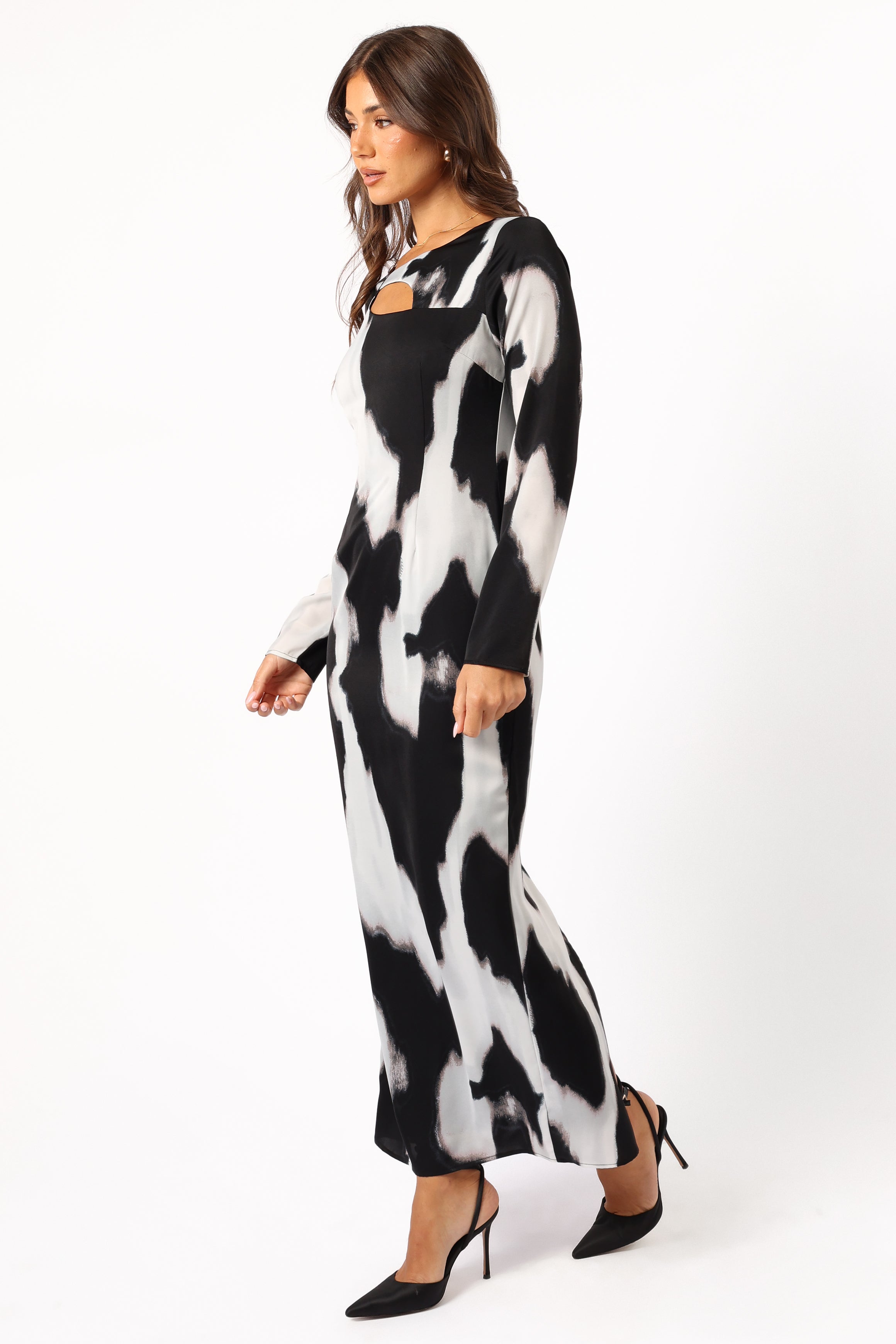 Christah Maxi Dress for Women - Elegant Black & White Long Flowy Dress - Perfect for Summer, Beach, Parties & Casual Wear