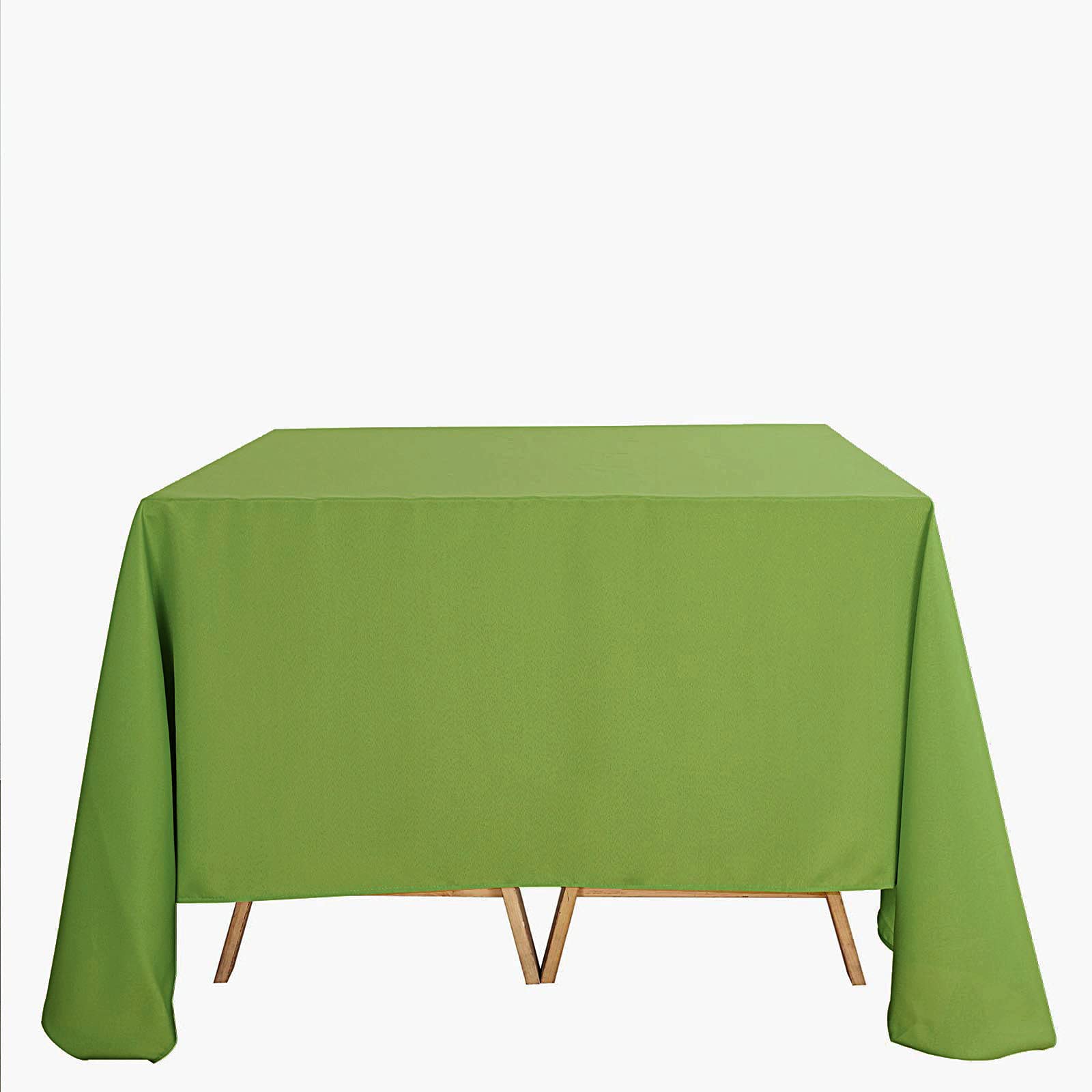 90 x 90 Inch Square Tablecloth - Washable Polyester Table Cover in Apple Green for Square or Round Tables - Perfect for Buffet Tables, Parties, Holiday Dinners, Weddings & Home Decor