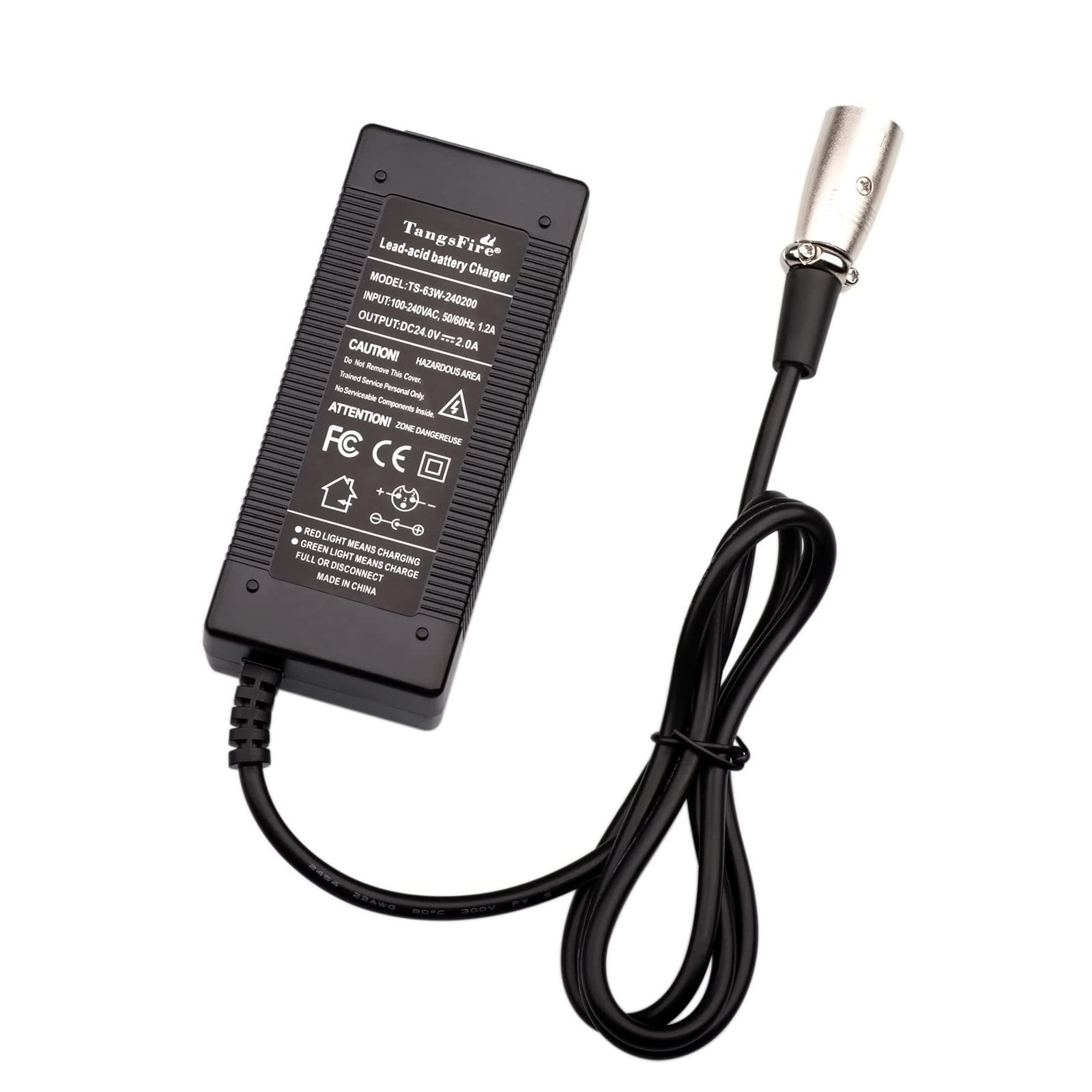 24V 2A Lead-Acid Battery Charger for Electric Scooter, E-Bike, Wheelchair & Golf Cart - XLRM Connector | Fast Charging & Durable Power Supply for Outdoor Mobility Devices