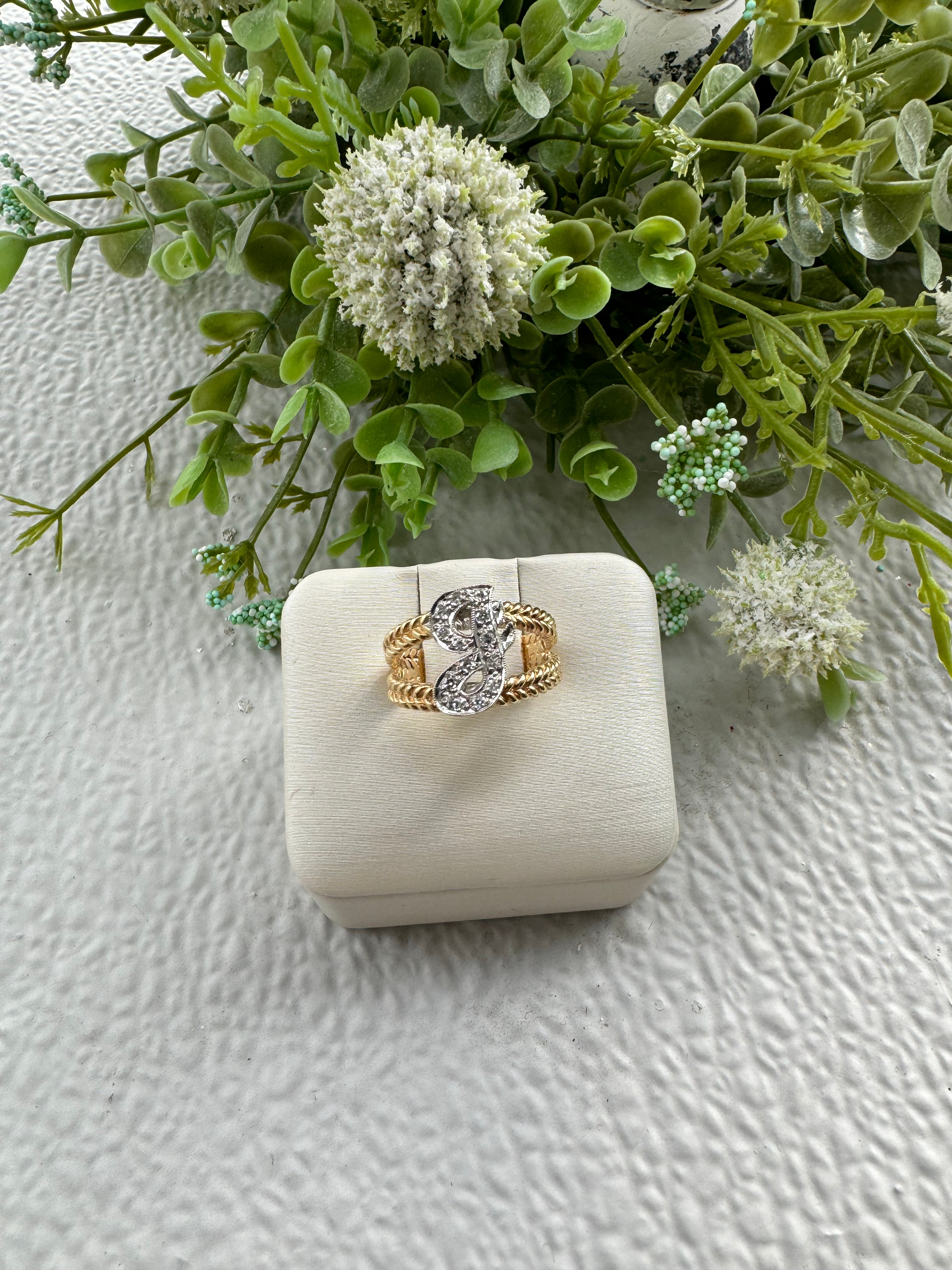 10KT Yellow Gold Initial J Ring for Women - Personalized Name Letter Jewelry Gift for Her - Perfect for Birthdays, Anniversaries & Special Occasions