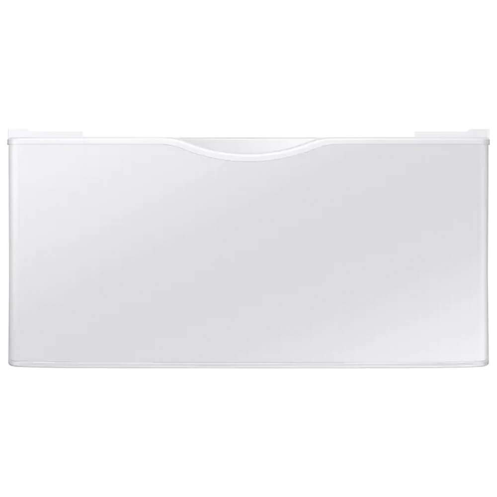 Samsung 27-Inch Washer Dryer Pedestal Stand with Pull-Out Laundry Storage Drawer | Stainless Steel | WE402NW/A3 | White | Perfect for Laundry Room Organization & Space Saving