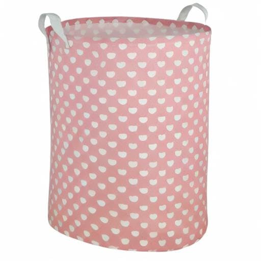 Pink Collapsible Laundry Basket for Kids - Waterproof Nursery Hamper, Large Canvas Toy Storage Bin & Clothes Organizer for Girls Bedroom | Perfect for Nursery Decor, Playroom Organization & Baby Clothes Storage