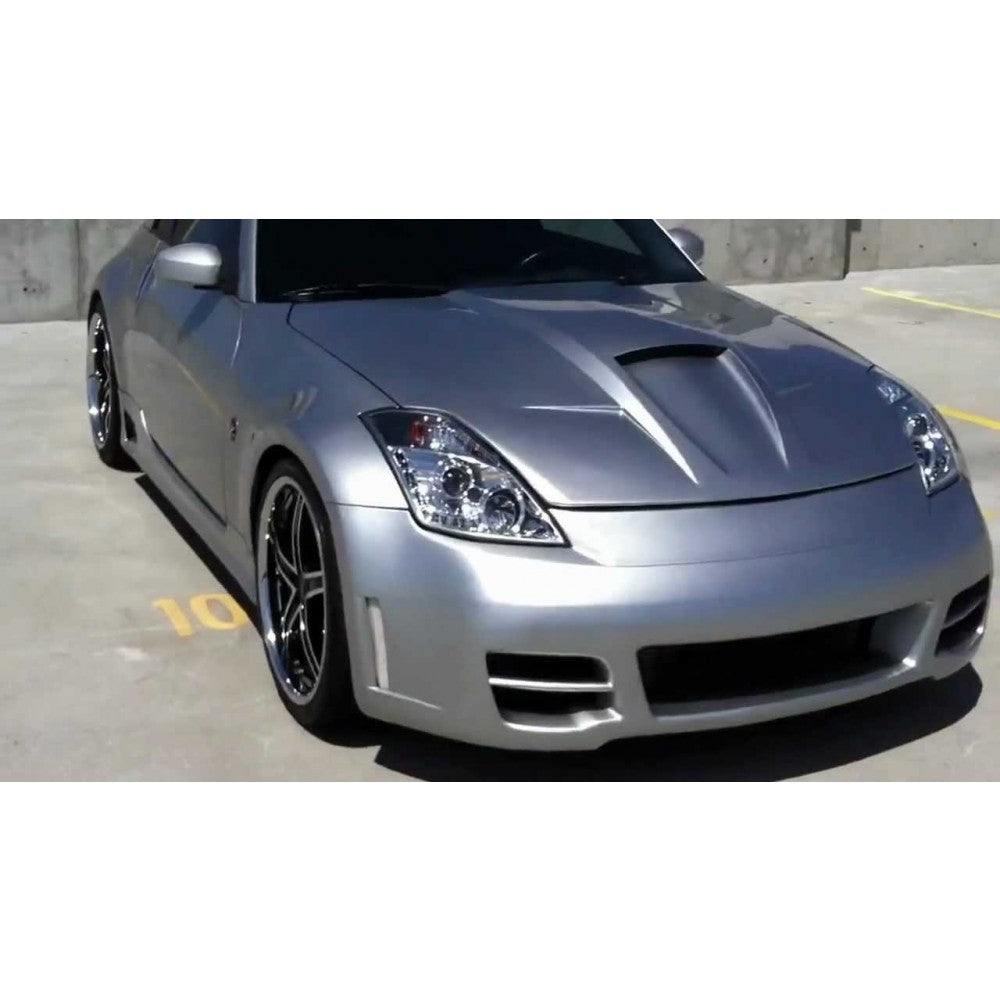 2003-2006 Nissan 350Z Z33 Fiberglass Power Hood - Series 2 OEM Replacement (Part #1035008) - Perfect for Performance Upgrades & Car Shows