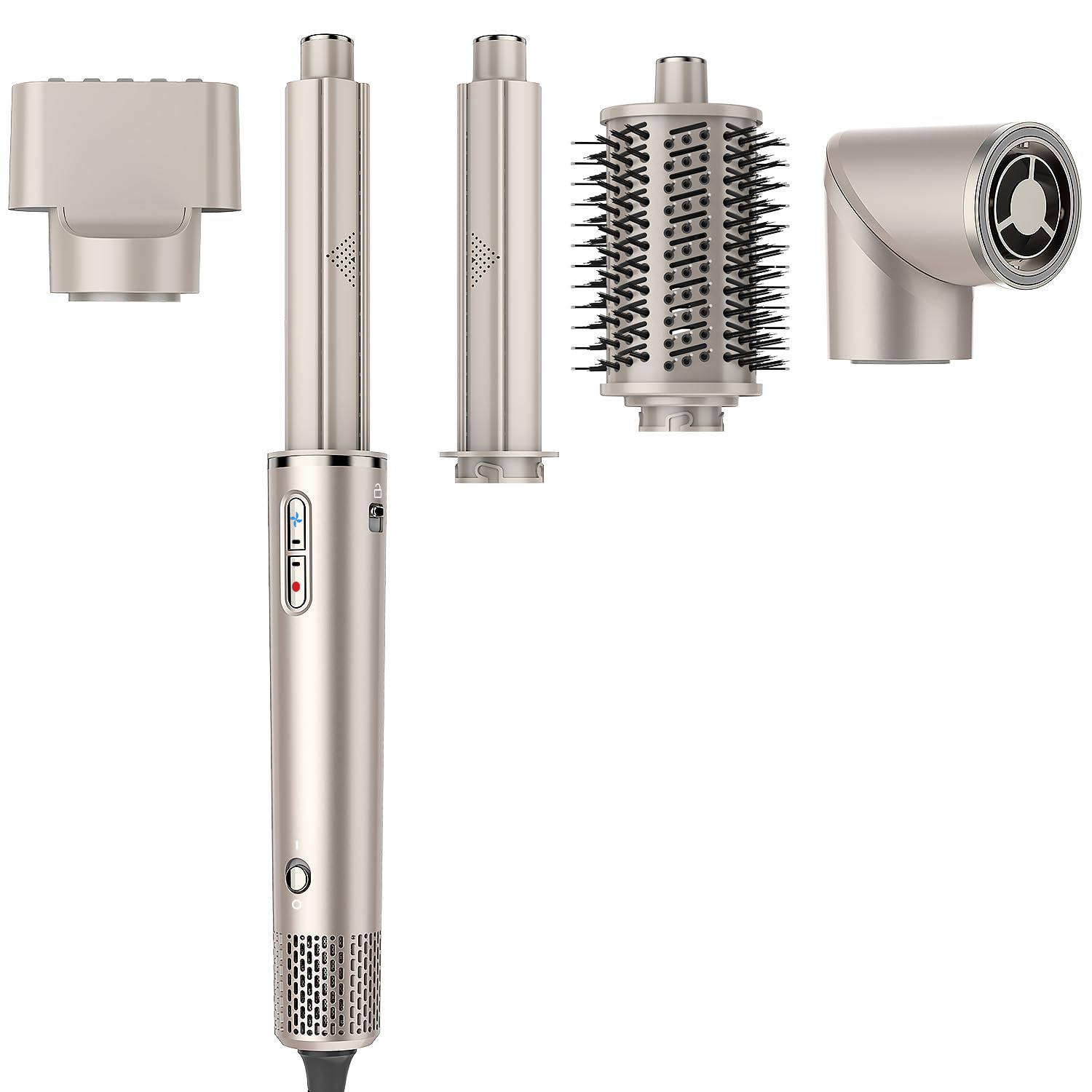 5 in 1 Multifunctional Hot Air Brush Set - High Speed Hair Dryer with Oval Brush & Concentrator for Drying, Curling, Volumizing, Smoothing & Styling - Perfect for Home Use, Travel & Salon Styling