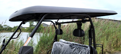 200cc UTV with Snow Plow - Gas-Powered ATV Golf Cart Utility Vehicle | Snow Master GVX in Blue | Ideal for Snow Removal, Farm Work & Off-Road Adventures