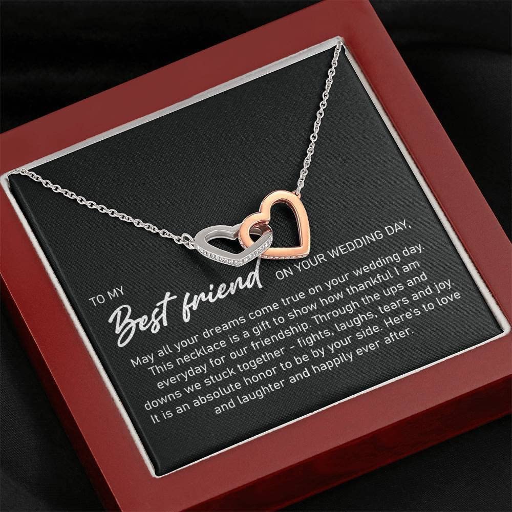Best Friend Wedding Necklace - Jewelry Gift with Card & Box for Her Special Day