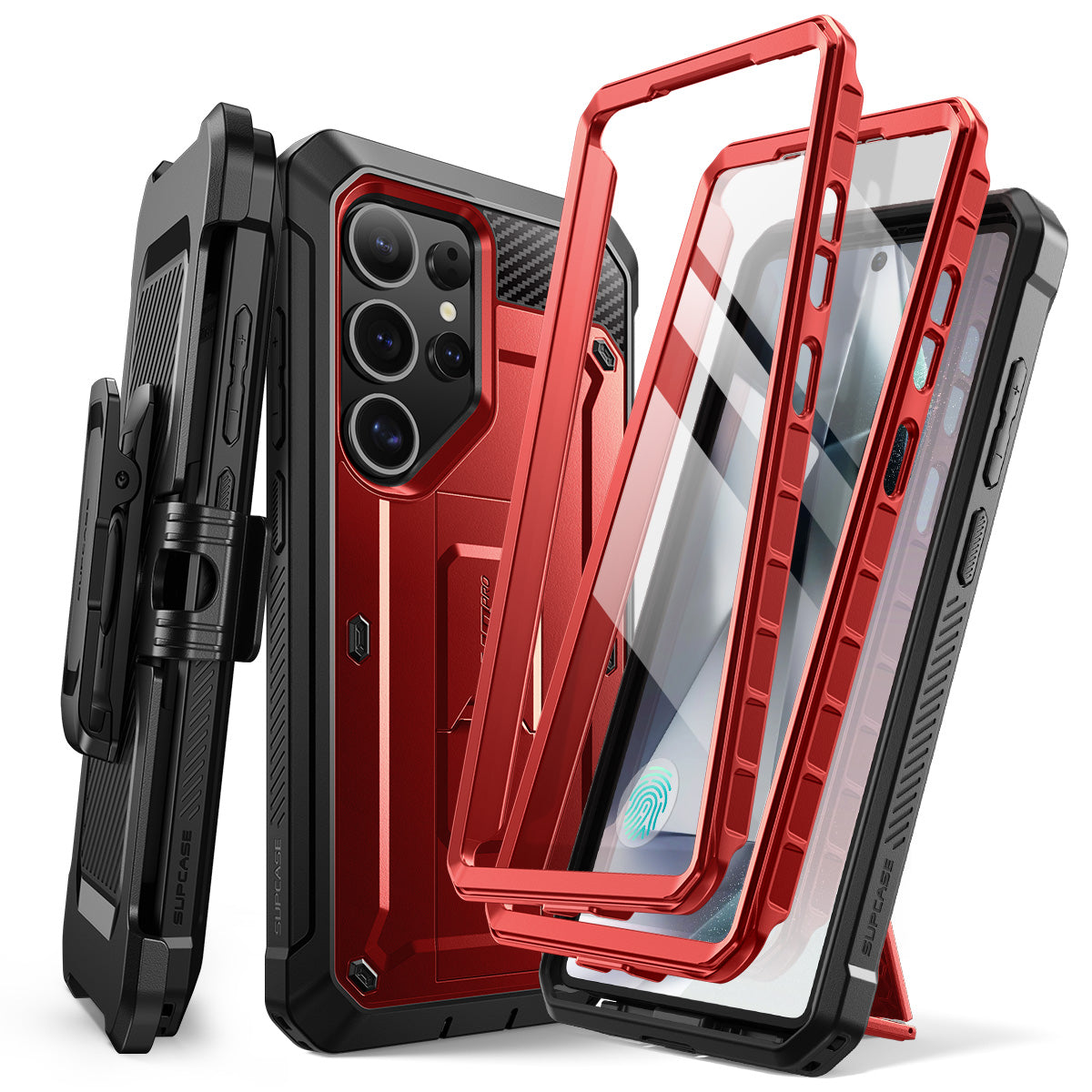 Samsung Galaxy S25 Ultra Unicorn Beetle PRO Case - Heavy Duty Rugged Protective Cover with Shock Absorption | Metallic Red | Perfect for Outdoor Adventures, Construction Work & Extreme Sports Protection