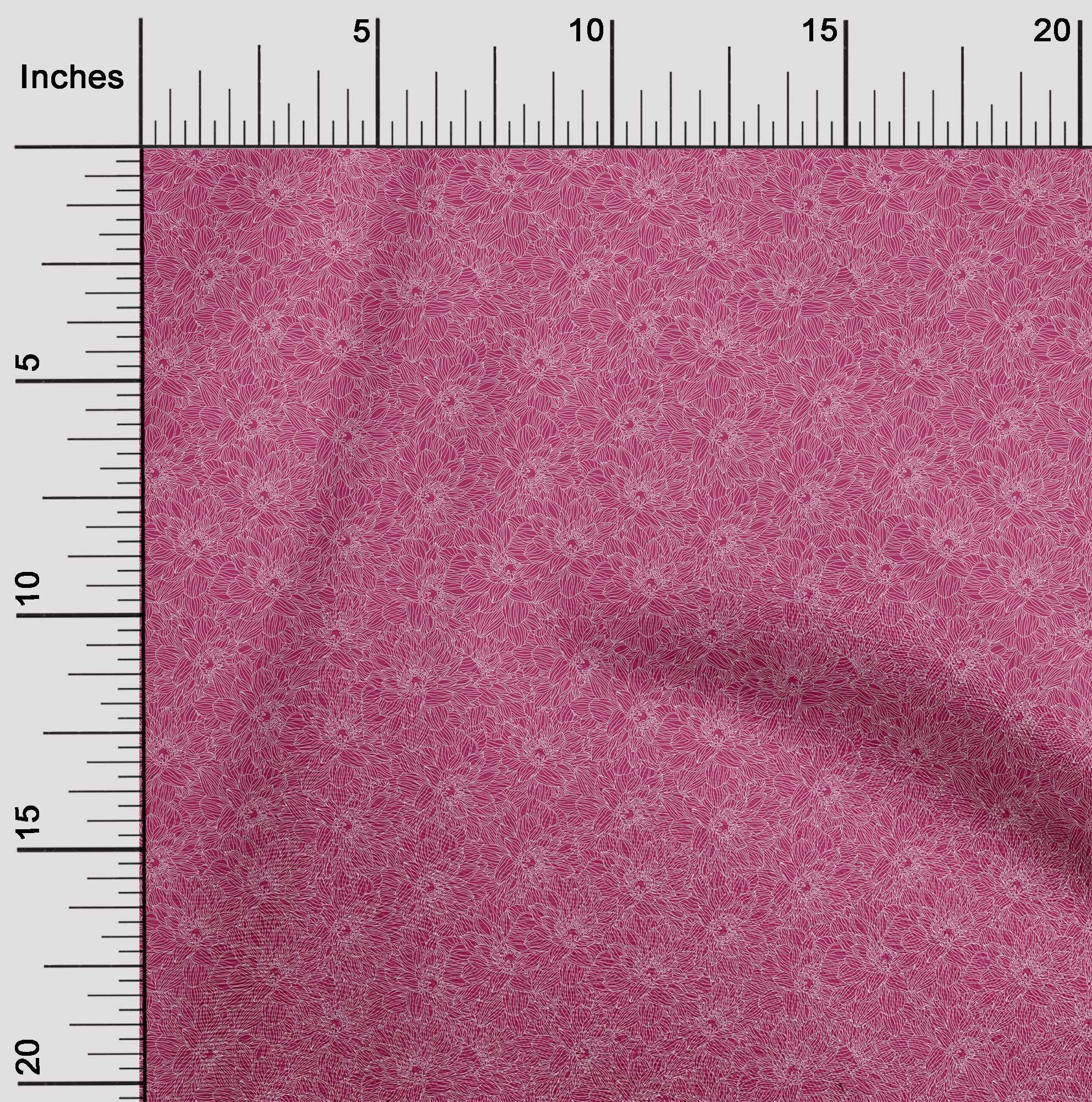 oneOone Cotton Cambric Pink Abstract Floral Print Fabric by The Yard - 42 Inch Wide Soft Dress Material for DIY Clothing, Quilting & Home Decor Projects