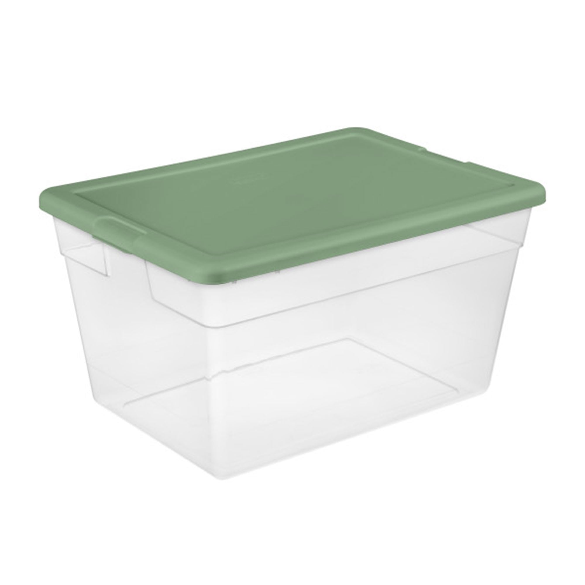 Sterilite 24-Pack Clear Plastic Storage Bins with Lids - Stackable Organizer Containers for Home, Office & Closet - Crisp Green Color - Perfect for Organizing Toys, Clothes & Seasonal Items