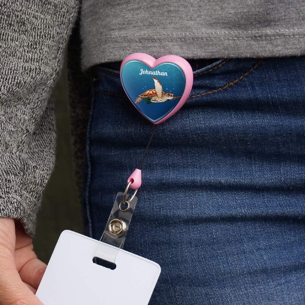 Custom Sea Turtle Lanyard - Retractable ID Badge Holder for Work & Events