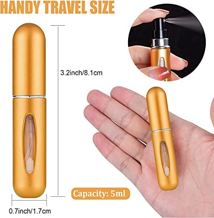 Portable Mini Refillable Perfume Atomizer Bottle - Travel Size Spray Bottle for Perfume & Essential Oils - Leak Proof Scent Pump Case - Perfect for Travel, Gym, Purse & On-The-Go Fragrance Touch Ups