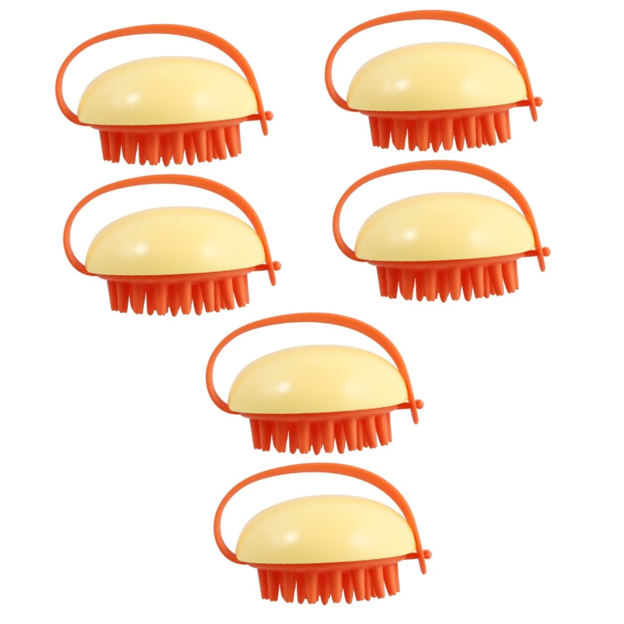 FRCOLOR 6-Pack Silicone Bath Brush Set - Exfoliating Body Scrubber, Scalp Massager & Shampoo Brush for Hair Care - Soft Shower Brush for Spa, Home Bath & Relaxation (Skin & Hair Care Essentials)