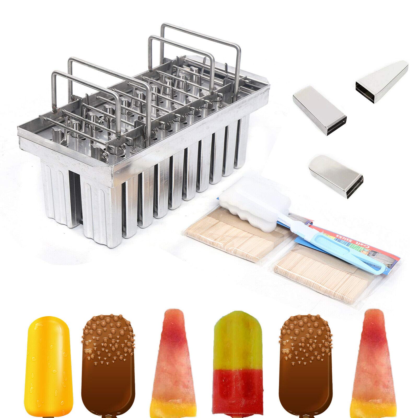 Premium Stainless Steel Popsicle Molds 20Pcs - Commercial Grade Ice Pop Maker Kit for DIY Homemade Popsicles - BPA Free, Reusable & Durable (Model B) - Perfect for Summer Treats, Kids Snacks, and Party Desserts