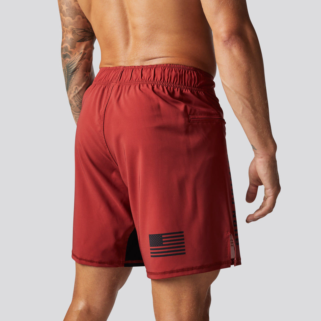 American Defender Short Velcro 3.0 Tactical Belt - Adjustable Waistband for Outdoor, Hiking & EDC (Crimson Red) - Perfect for Military, Police & Survival Gear