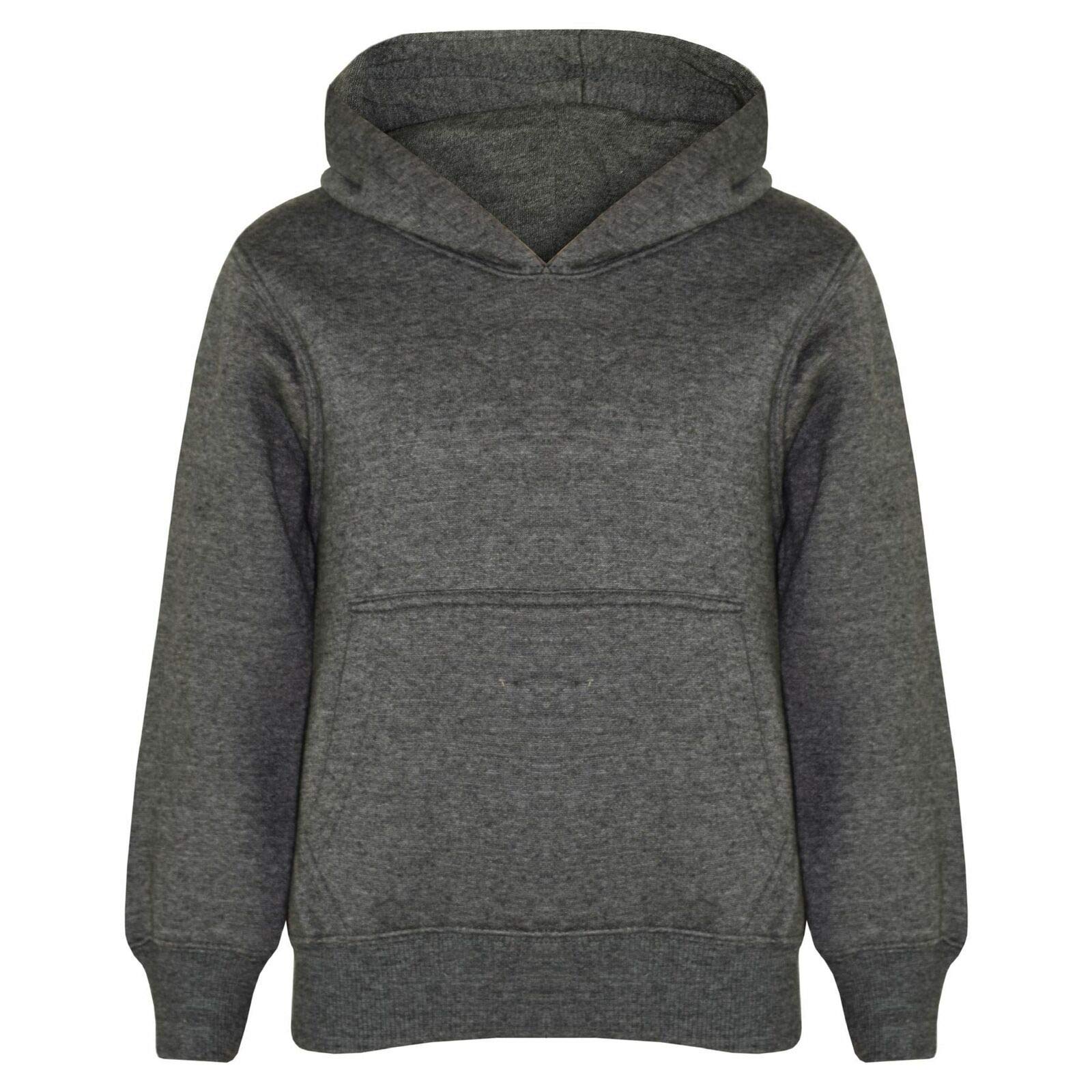 Boys Girls Hooded Sweatshirt - Plain Cotton Pullover Hoodie for Kids Ages 5-13 - Casual Wear for School, Playdates & Outdoor Activities