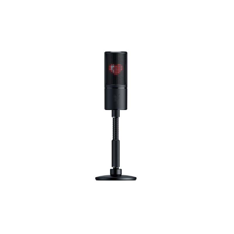 Razer Seiren Emote USB Condenser Microphone - Professional Streaming & Gaming Mic with Custom Emote Button for Twitch, Discord & YouTube - Perfect for Streamers, Gamers & Content Creators