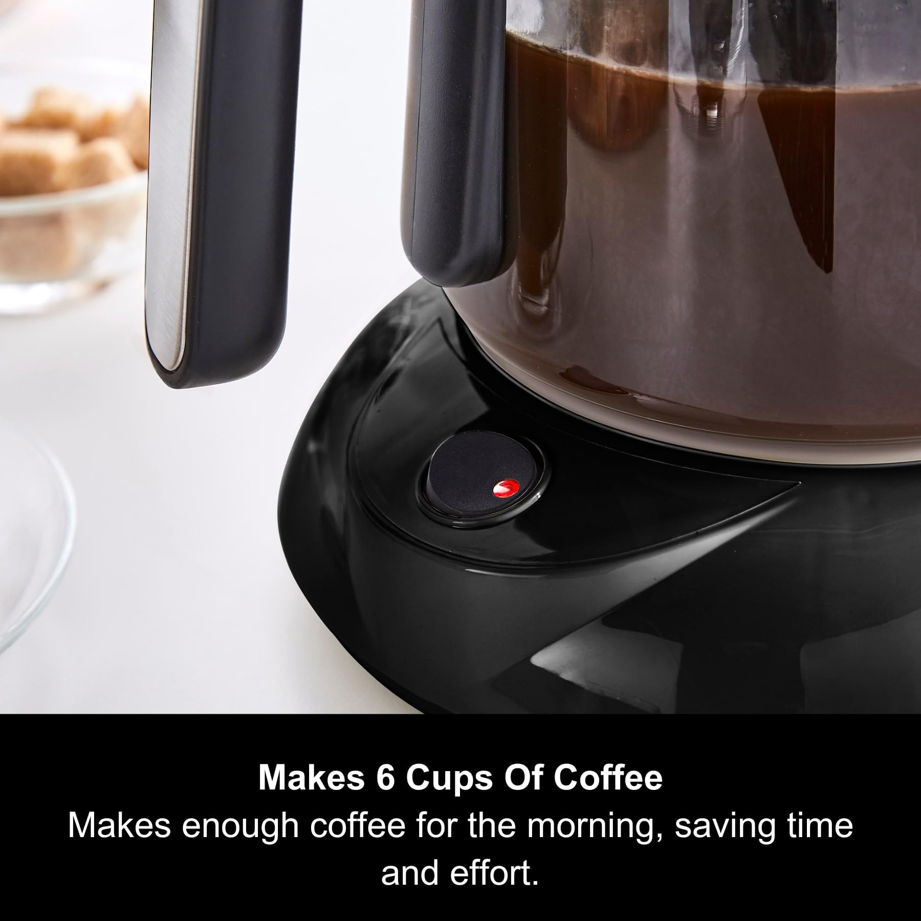 Morphy Richards 10-Cup Filter Coffee Maker with Pour Over Technology, Reusable Filter & Keep Warm Function - Black/Brushed Steel (Model 162501) - Perfect for Home, Office & Entertaining Guests