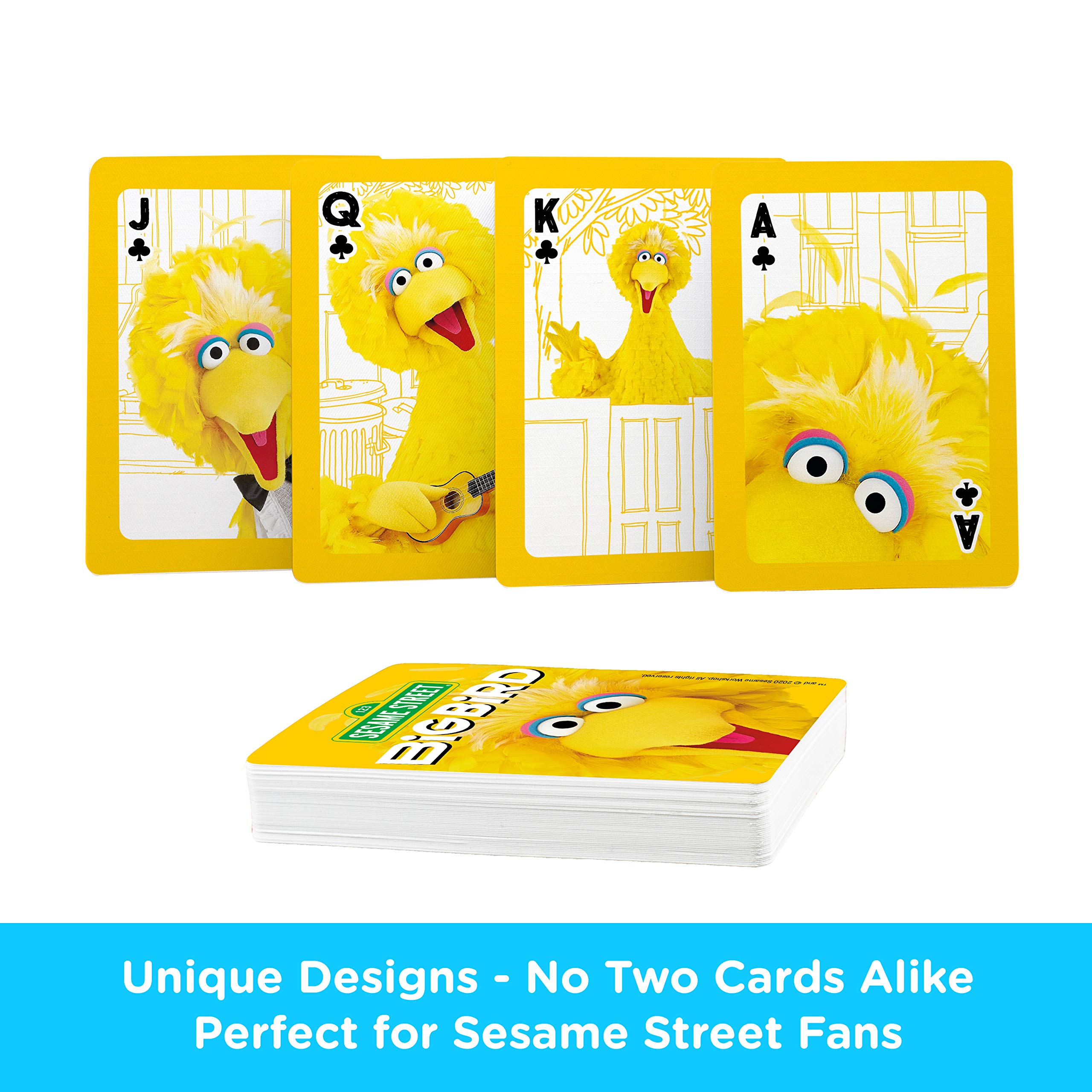 **AQUARIUS Sesame Street Big Bird Playing Cards - Officially Licensed Deck for Poker, Blackjack & Family Game Night - Collectible Big Bird Themed Card Games for Kids & Adults**