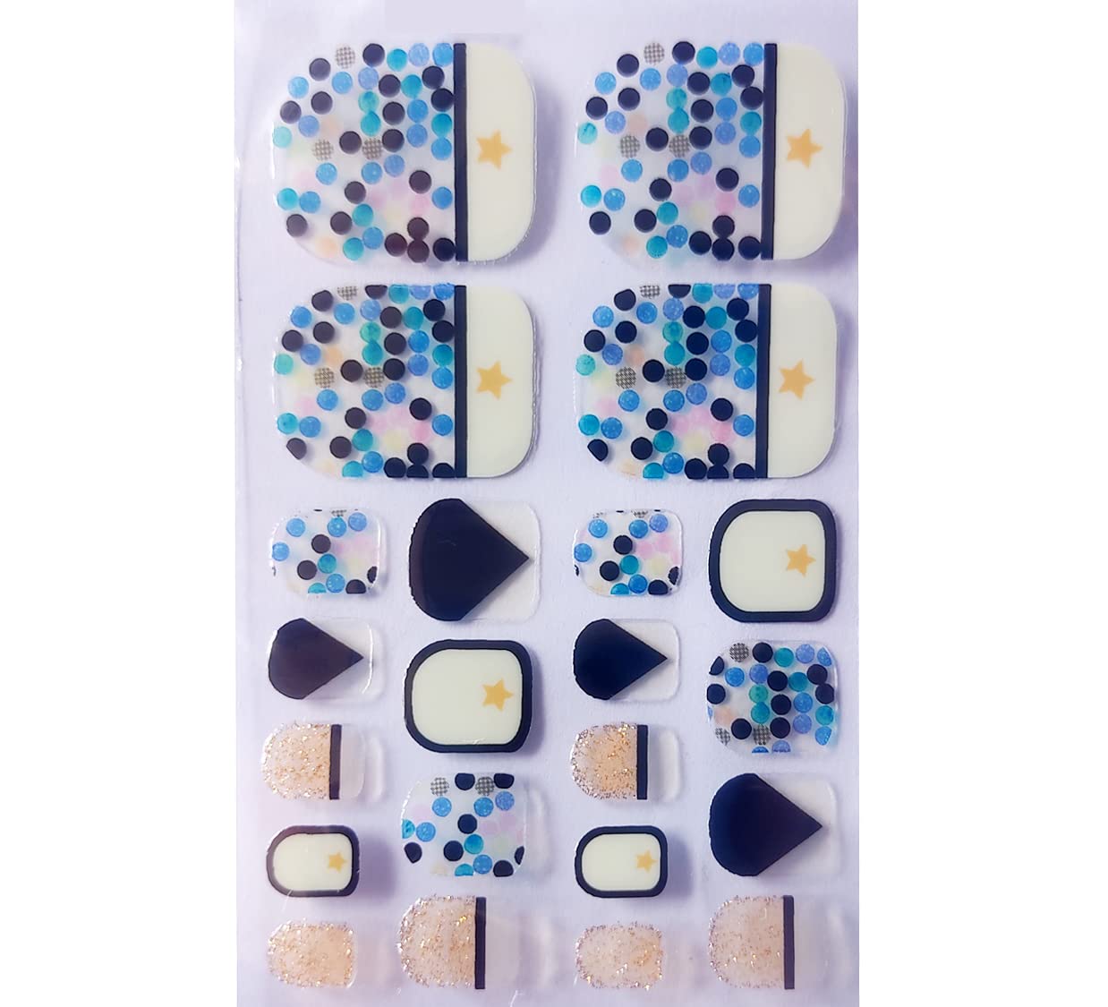 3D Nail Stickers for Women & Girls - Waterproof Glitter Luxury DIY Nail Art Decals - Self-Adhesive Peel Off Fake Nails (22 Pieces, Multicolor) - Perfect for Parties, Weddings, and Daily Nail Art Designs
