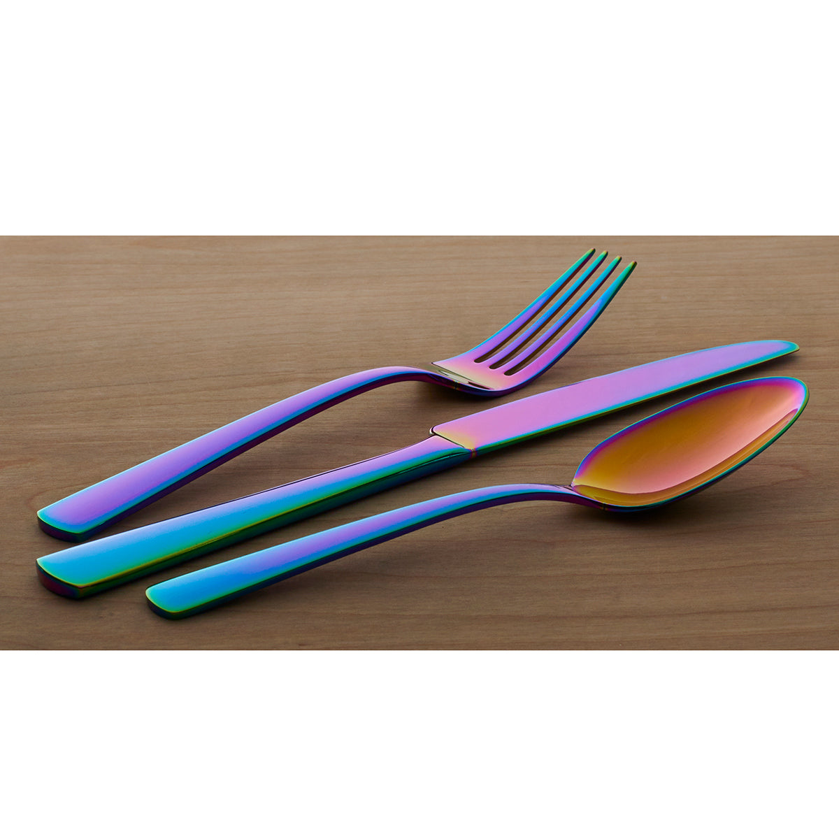Aptitude Iridescent Mirror 23-Piece Flatware Set - Stainless Steel Silverware with Elegant Design for Dining, Wedding, and Home Decor