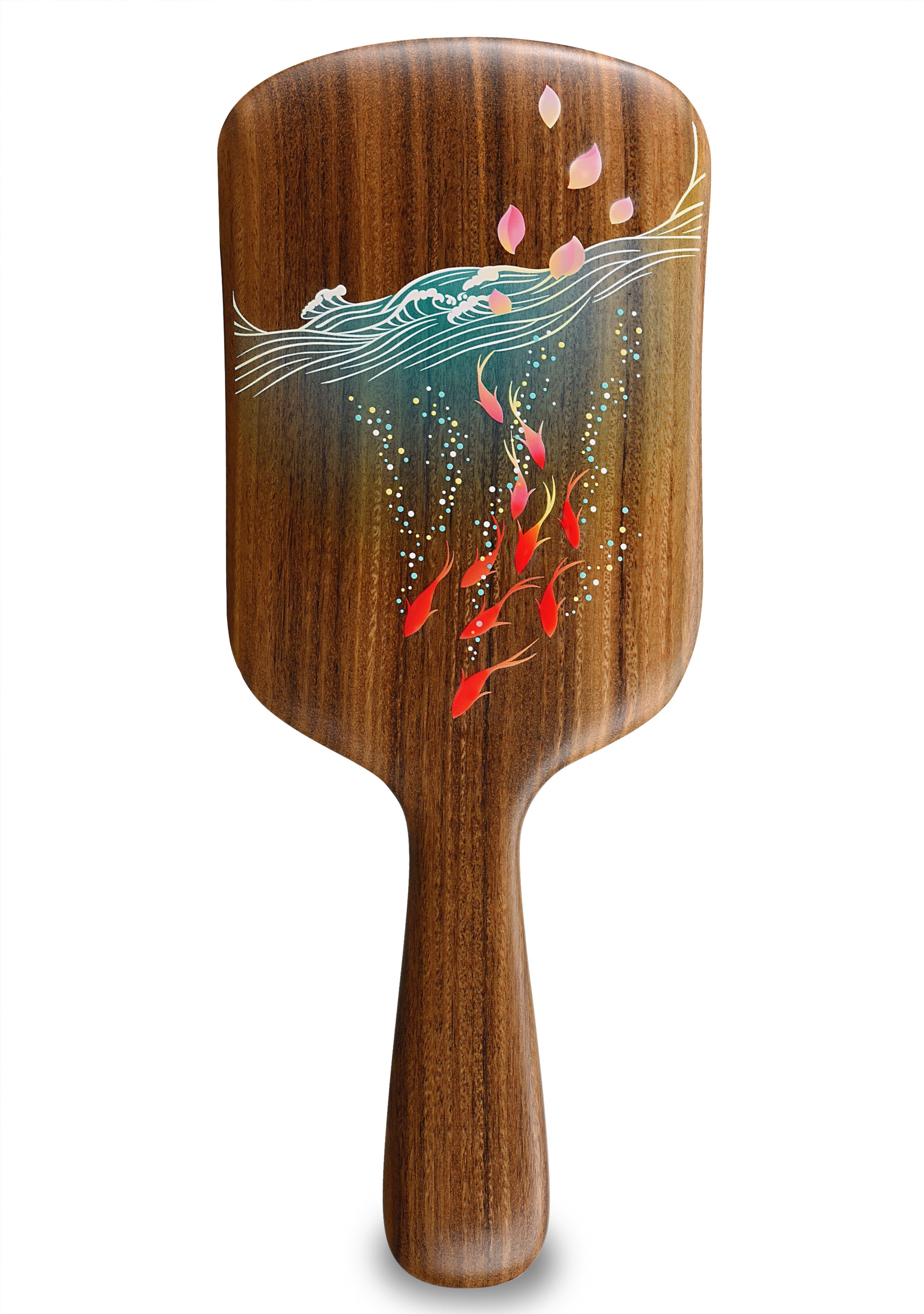 Premium Carp Jumping Paddle Hair Brush - Detangling & Styling for All Hair Types - Perfect for Salons, Home Use & Travel