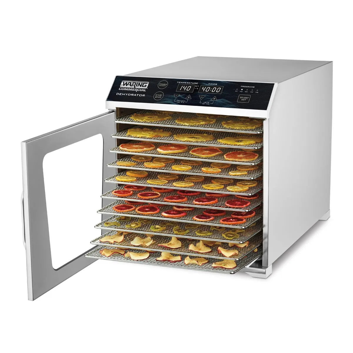 Waring 10 Tray Food Dehydrator for Jerky, Fruits & Herbs - Commercial Grade Electric Dehydrator for Home Kitchen, Camping & Healthy Snacks