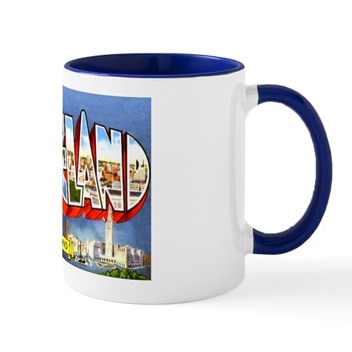 White/Navy Inside - Cleveland Ohio Greetings Mug
