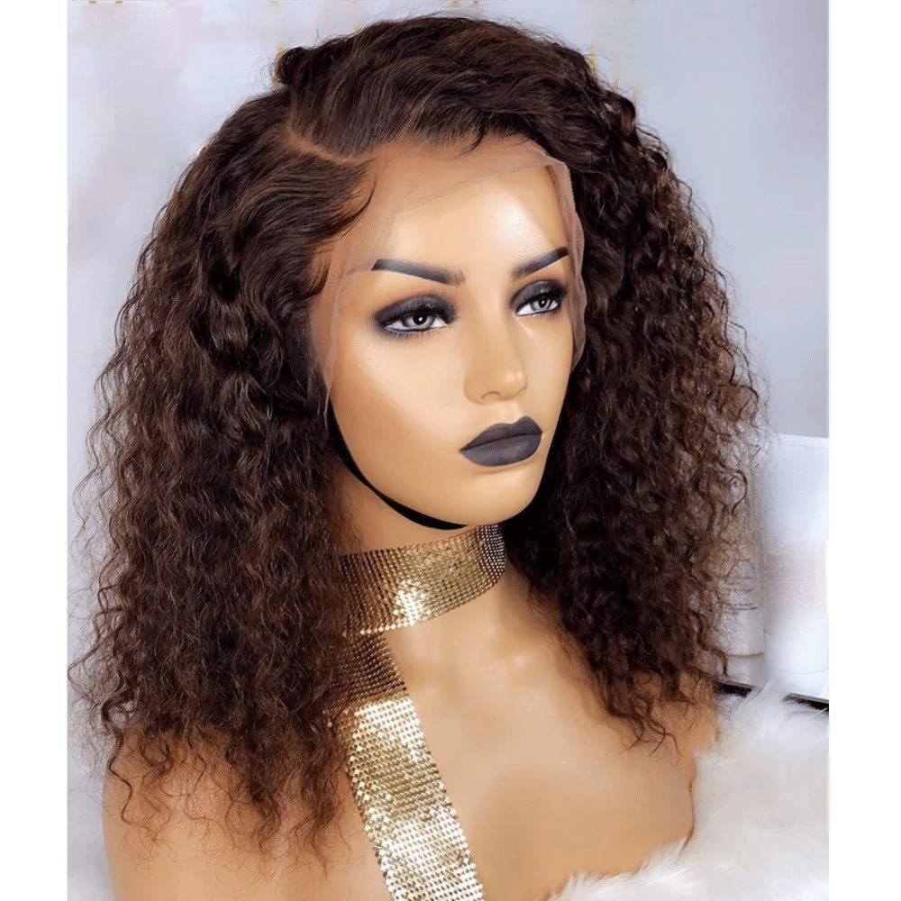 Dark Brown 13×6 Lace Front Wig Human Hair - Water Wave Glueless Brazilian Remy Wig for Black Women (150% Density, 24 Inches, Pre-Plucked, Bleached Knots) | Perfect for Daily Wear, Parties & Special Occasions