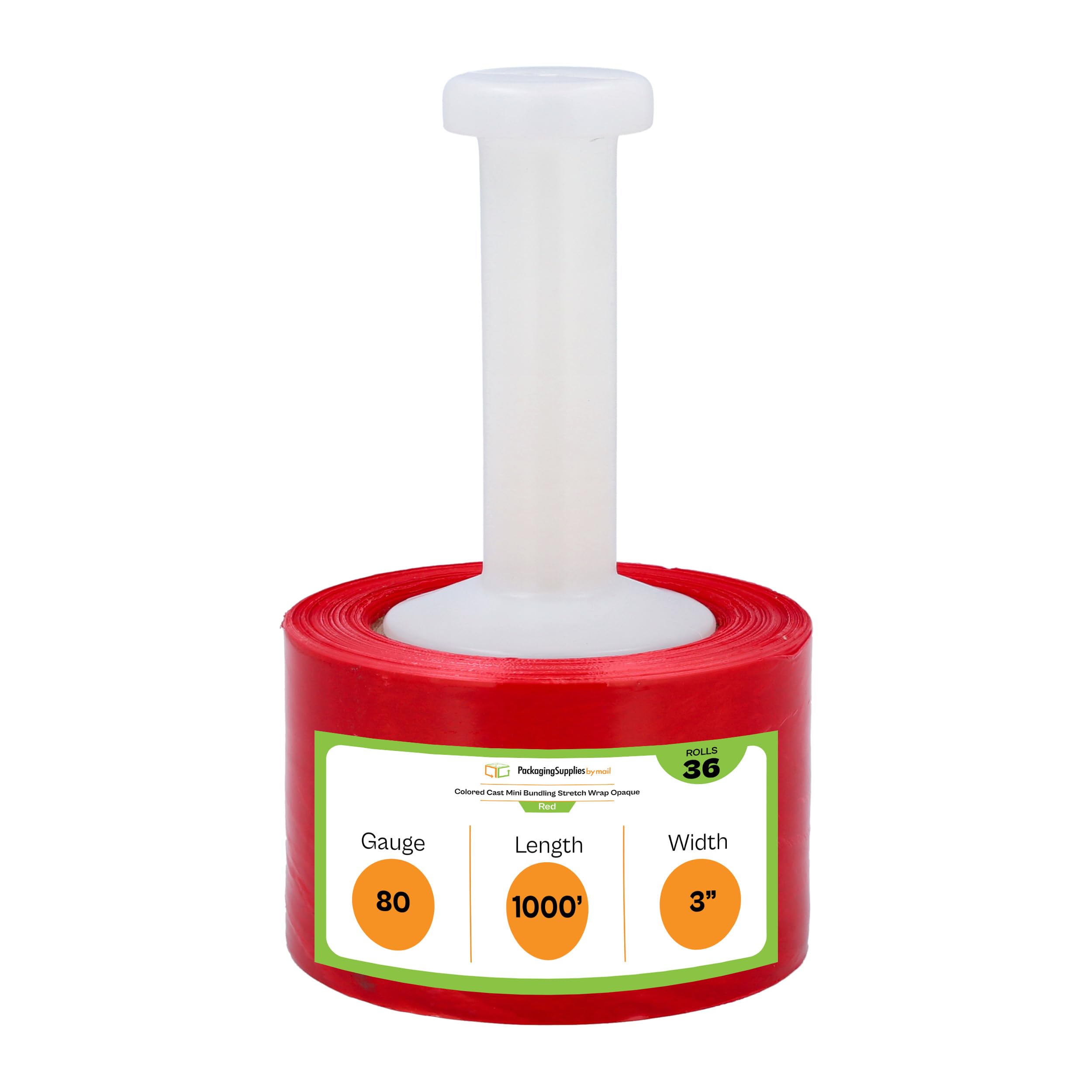 PSBM Red Mini Stretch Wrap with Plastic Handle - 36 Pack, 3