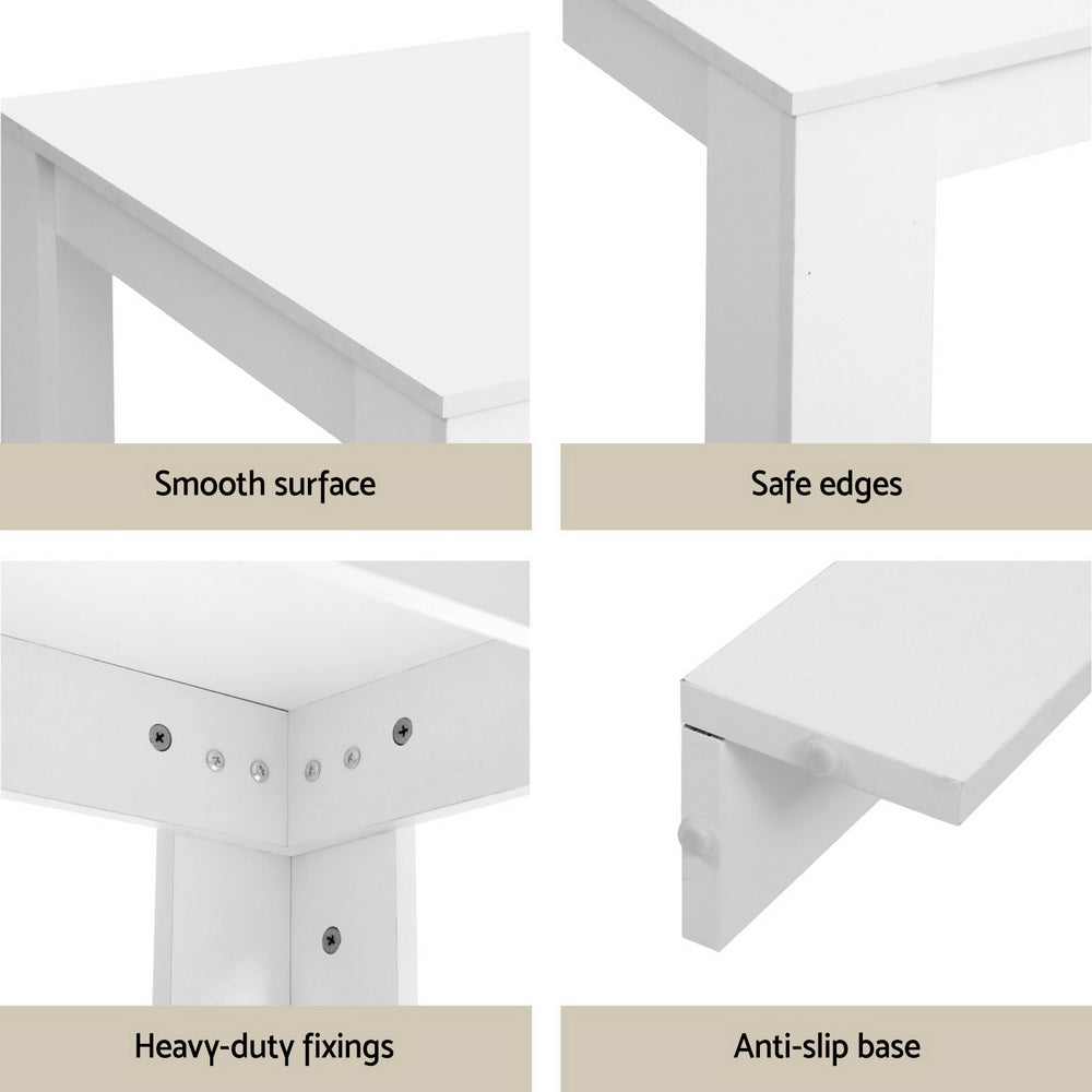 Artiss 5-Piece White Sherpa Dining Table Set with 4 Chairs - Modern Kitchen & Dining Room Furniture for Small Spaces, Breakfast Nook, and Apartment Living
