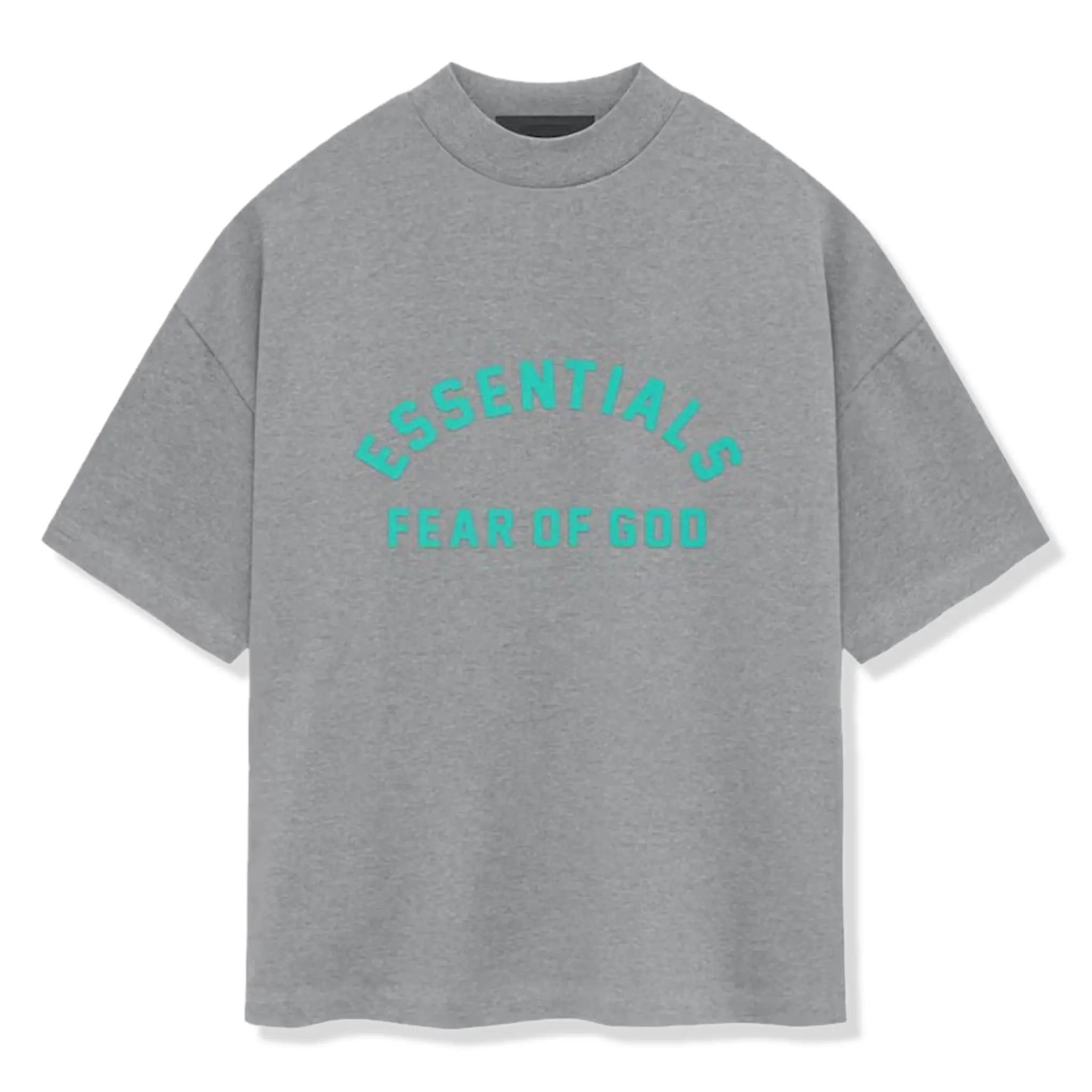 Fear Of God Essentials Heavy Jersey Short Sleeve T-Shirt - Dark Heather Oatmeal | Men's Casual Streetwear Tee for Everyday Wear & Layering