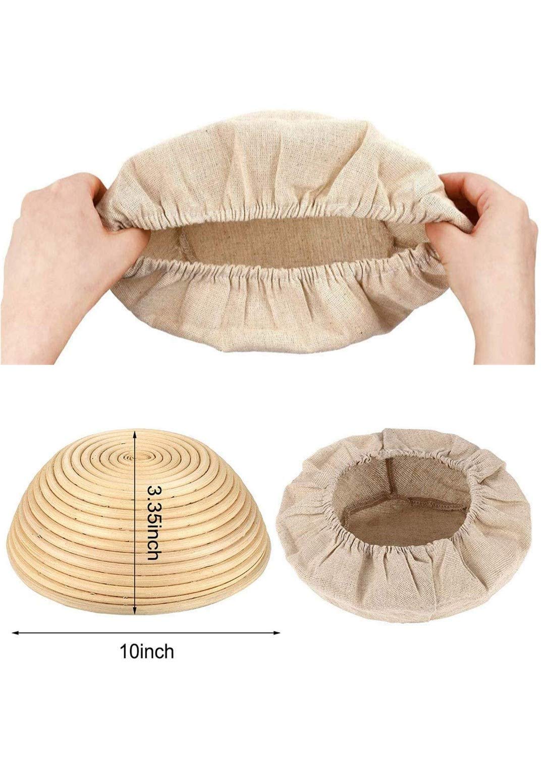 Premium Round Banneton Proofing Basket Linen Liner - 6 Pack 10 Inch Bread Cloth for Sourdough, Artisan & Homemade Bread Baking - Perfect for Professional Bakeries & Home Kitchen Use