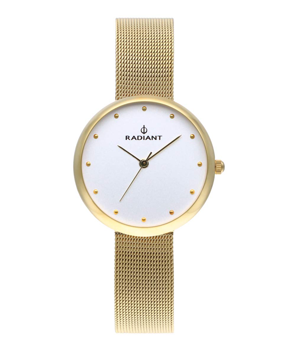 Radiant Women's Brass Plated Stainless Steel Quartz Sport Watch with Gold Strap - 17mm (Model RA523601) | Perfect for Running, Gym & Outdoor Activities